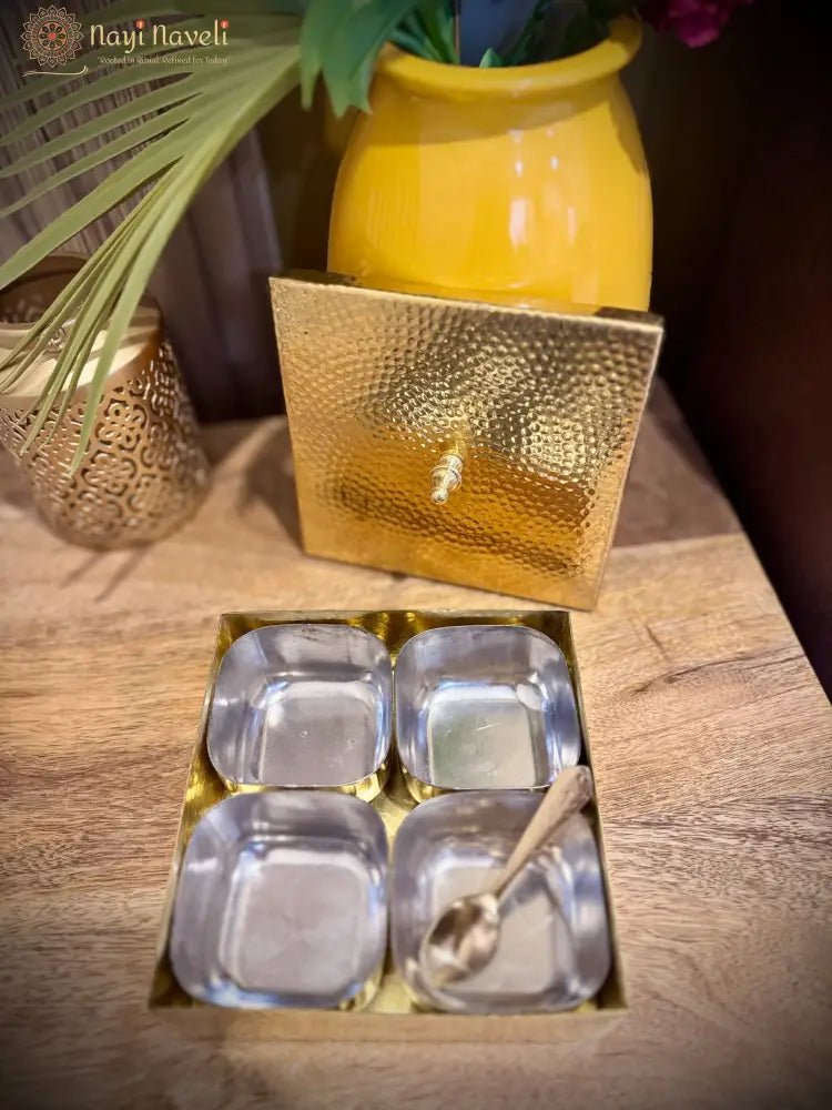 4 in 1 Brass Mukhwas Box