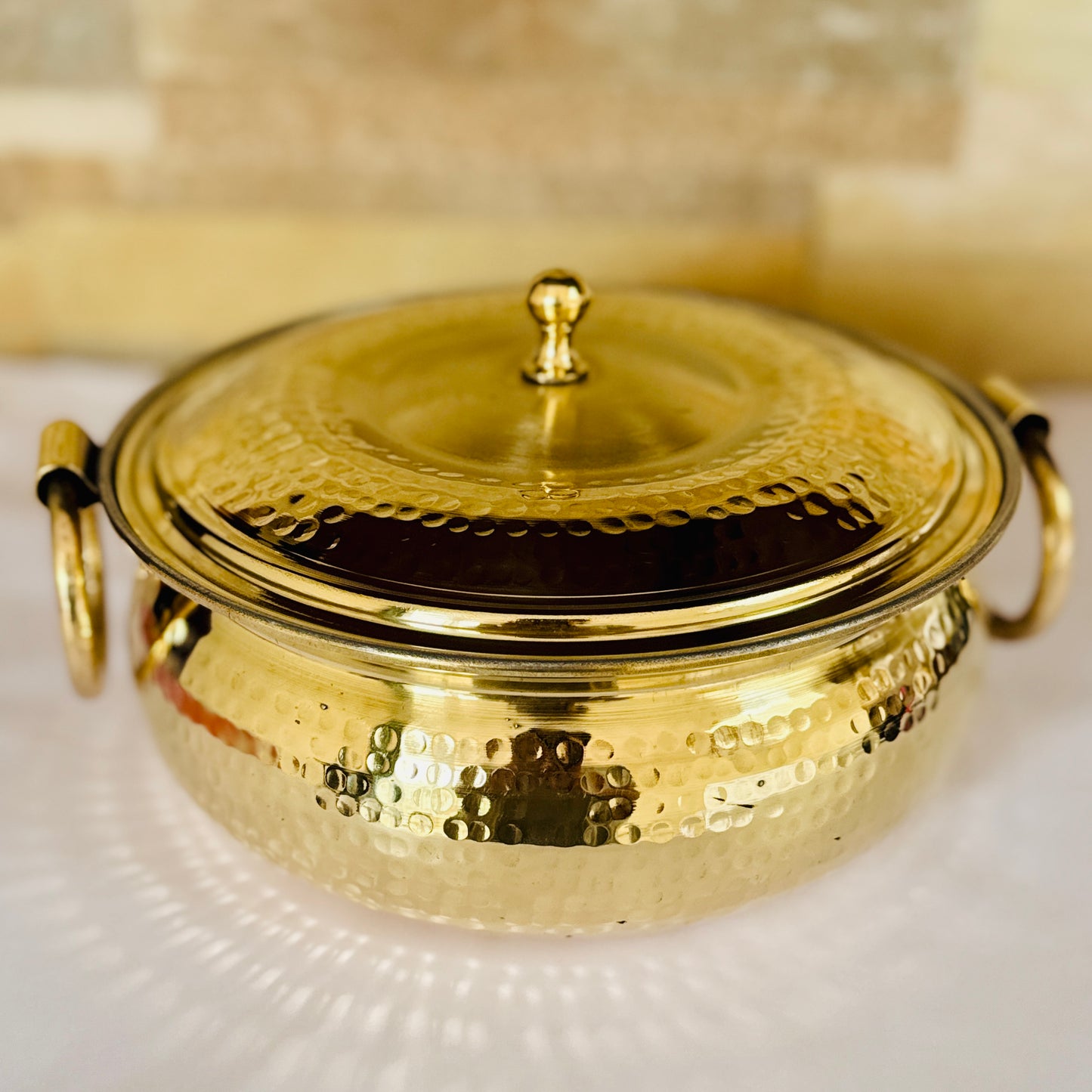 Premium Brass Lagaan Handi | Kalai-Coated Traditional Cookware with Handles 1.5L, 2.5L and 3.5L