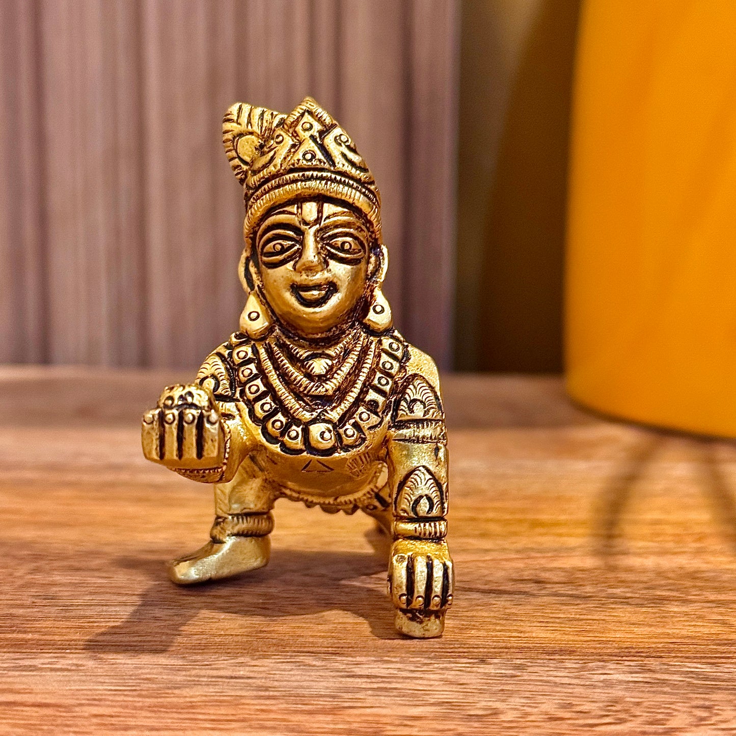 Premium Brass Laddu Gopal Idol – Divine Grace for Your Home Mandir