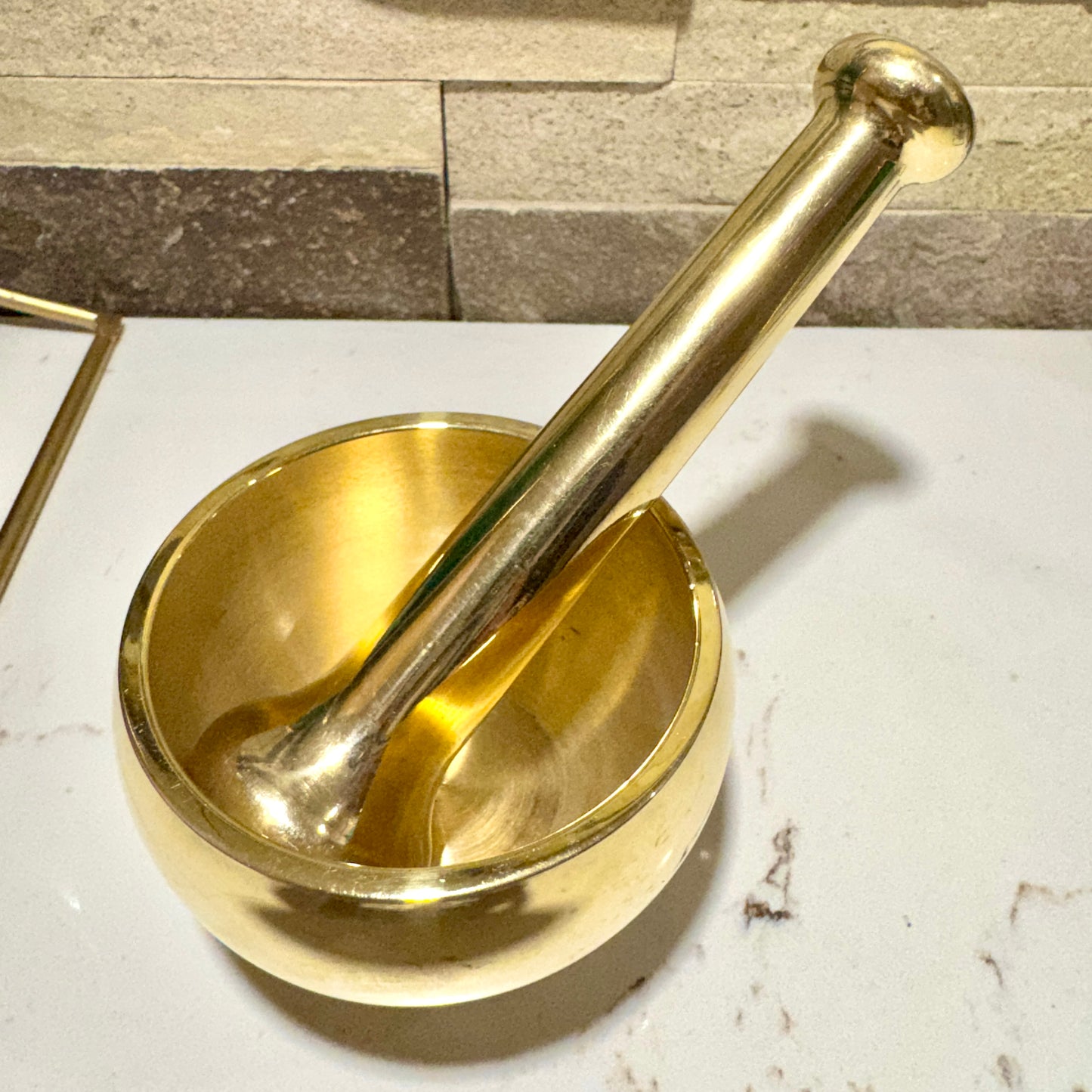 Premium Brass Mortar & Pestle | Handcrafted | Made in India