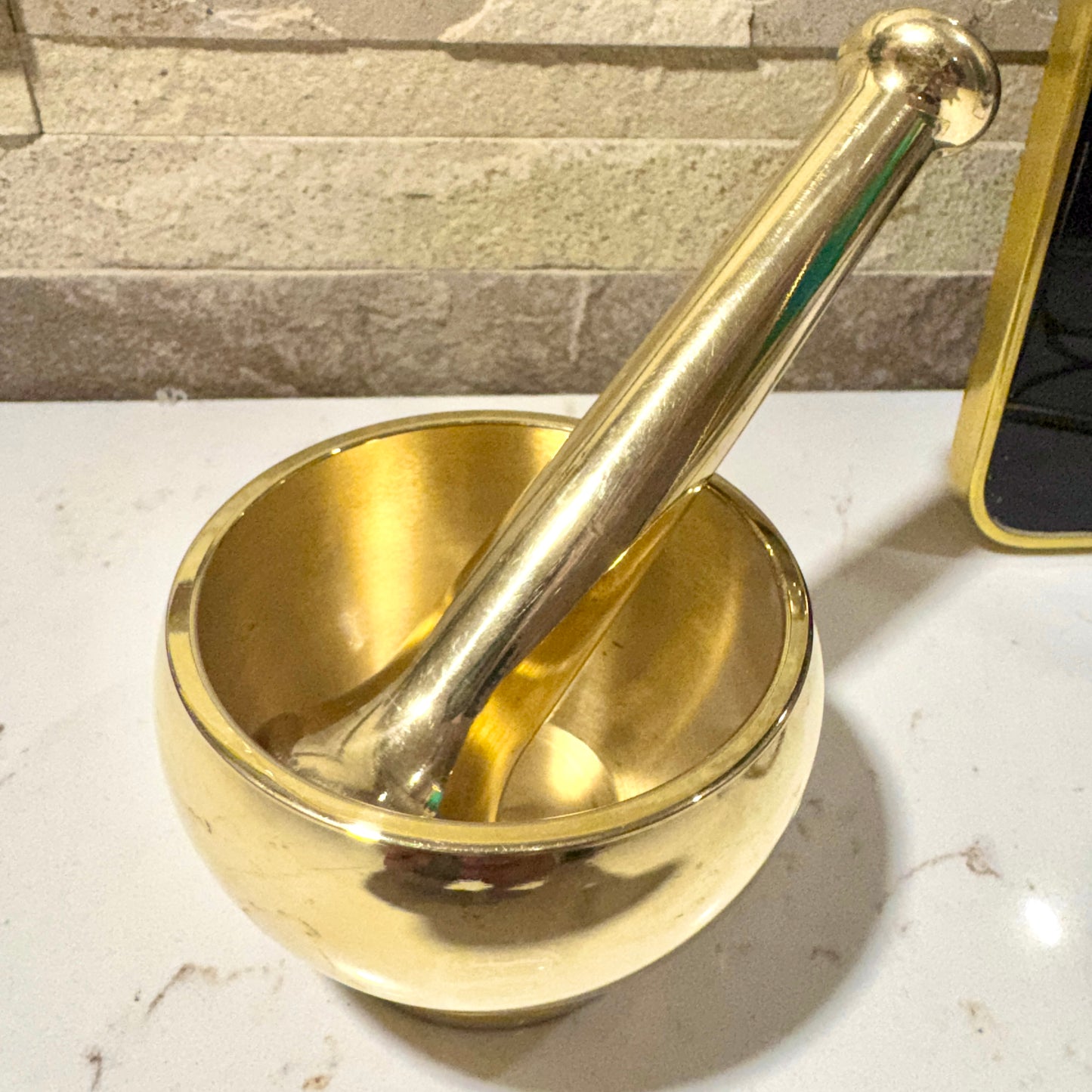 Premium Brass Mortar & Pestle | Handcrafted | Made in India