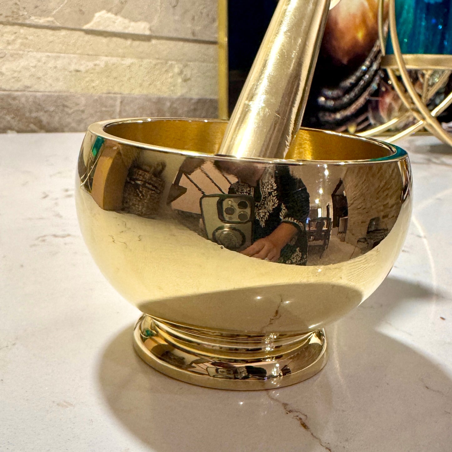 Premium Brass Mortar & Pestle | Handcrafted | Made in India