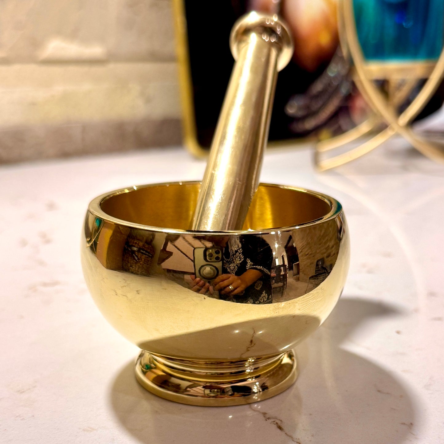 Premium Brass Mortar & Pestle | Handcrafted | Made in India