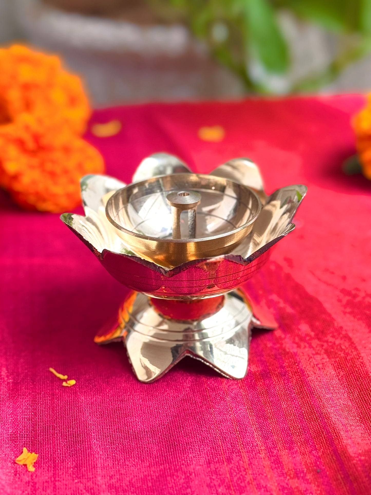 Premium Brass Lotus Diya – Made in India