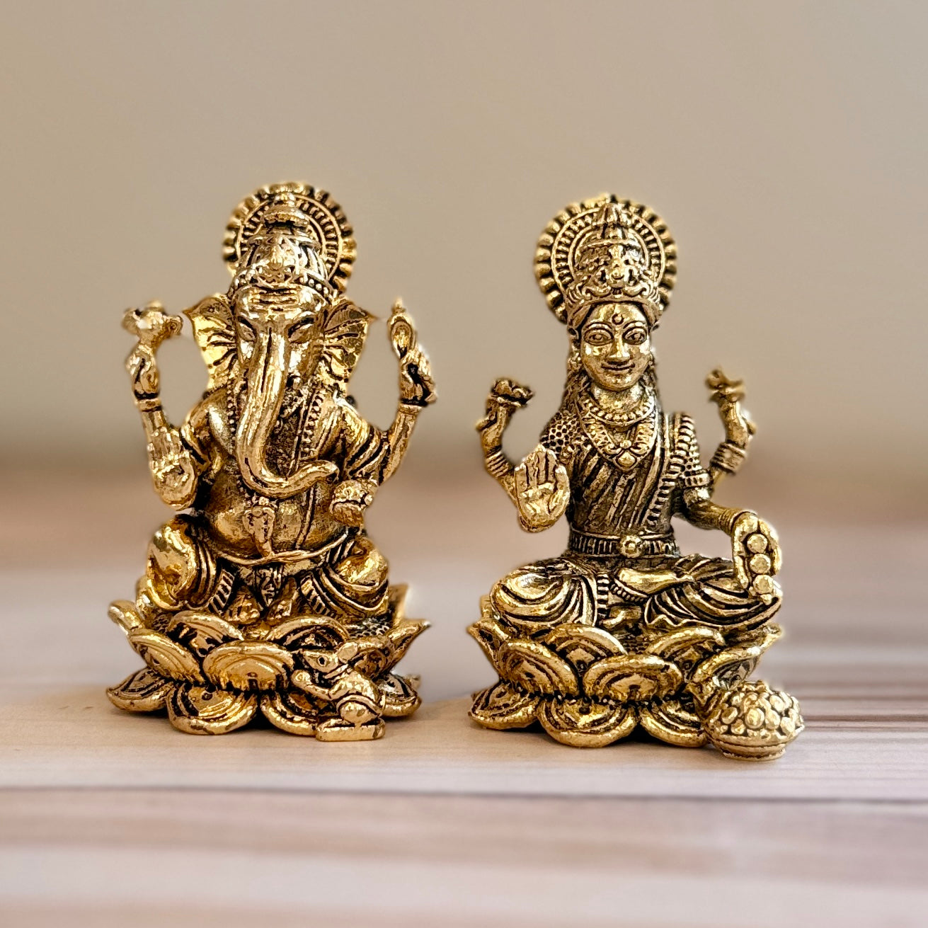 Premium Fine Brass Lakshmi Ganesha Idols