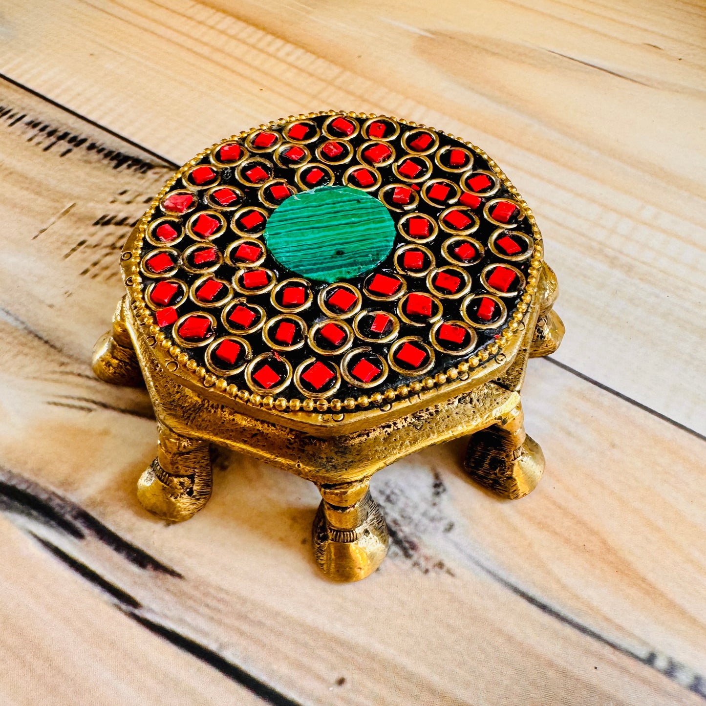 Premium Pure Brass Asana Chowki