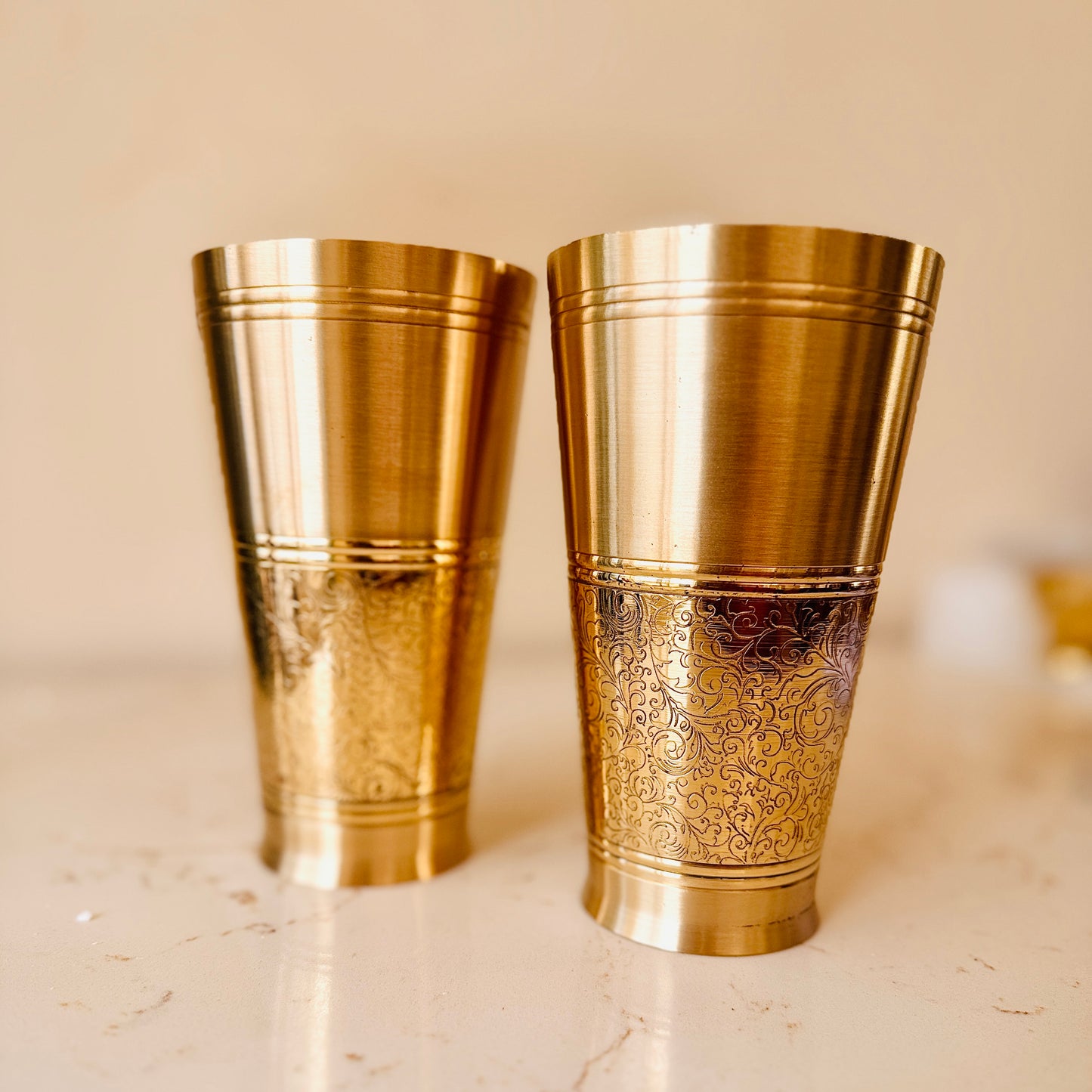 Premium Brass Lassi Glass – 750 ml (Set of 2)