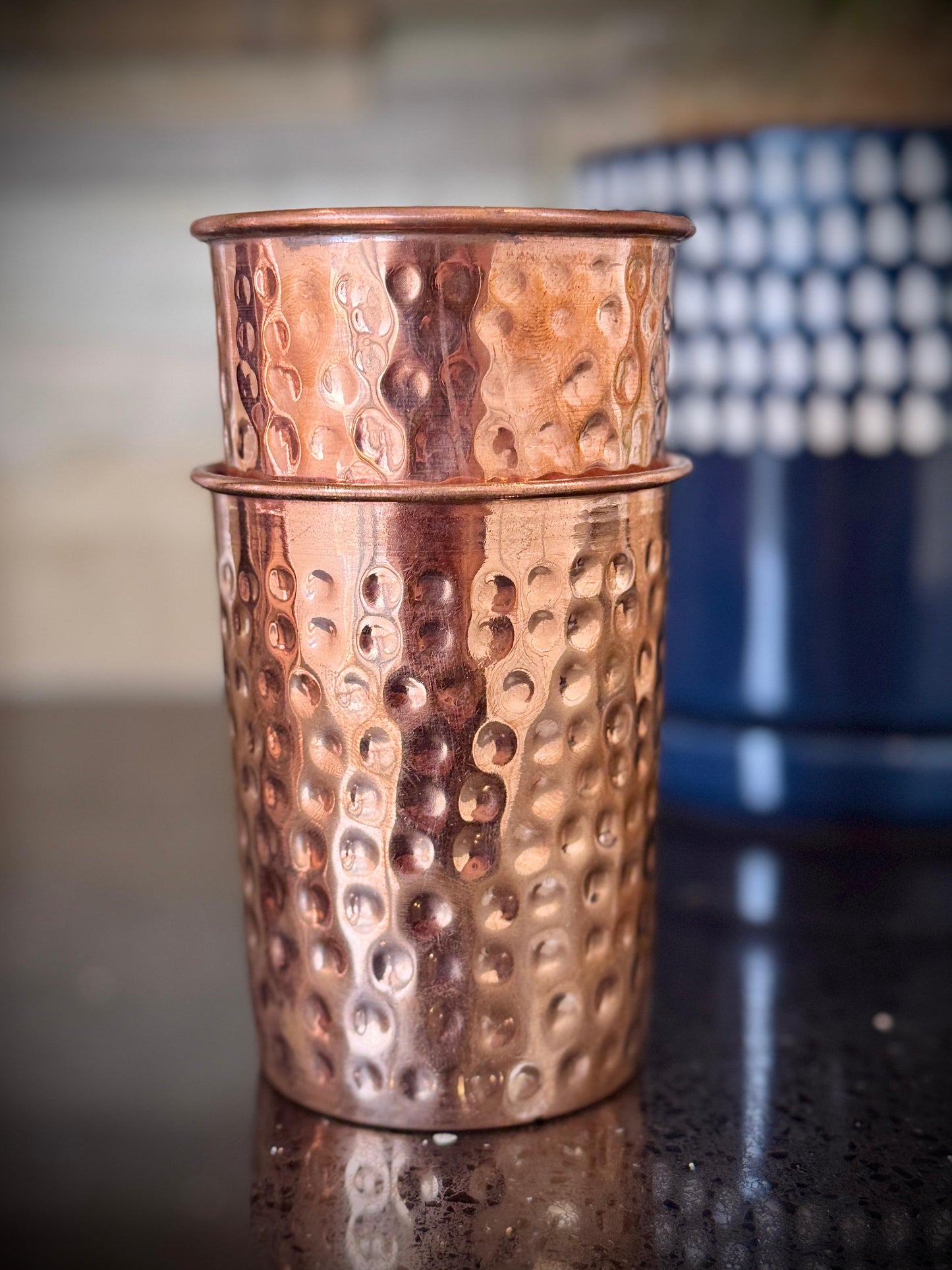 Hand-Hammered Copper Glass (Set of 2)