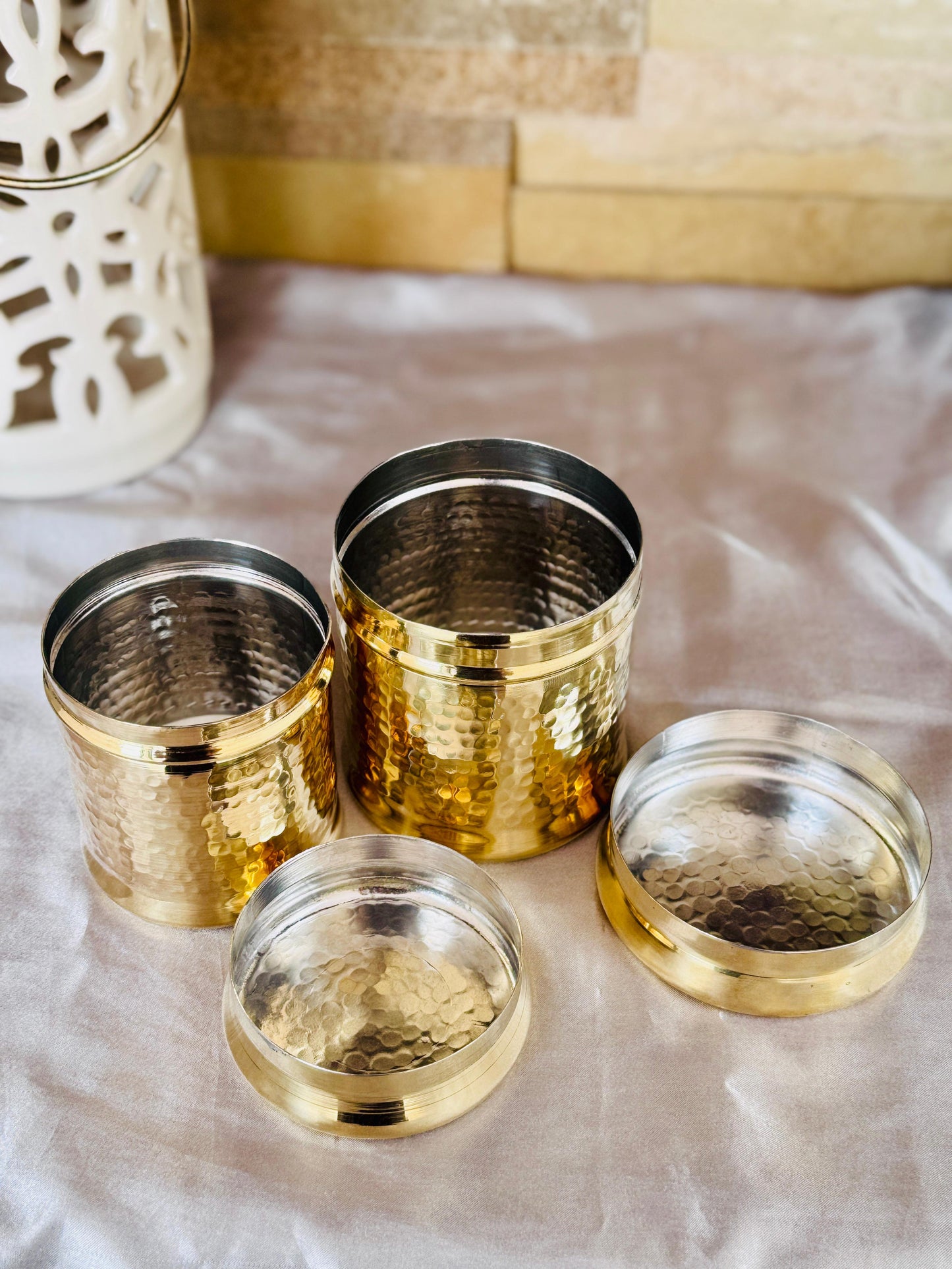 Premium Brass Storage Jar (Set of 2)