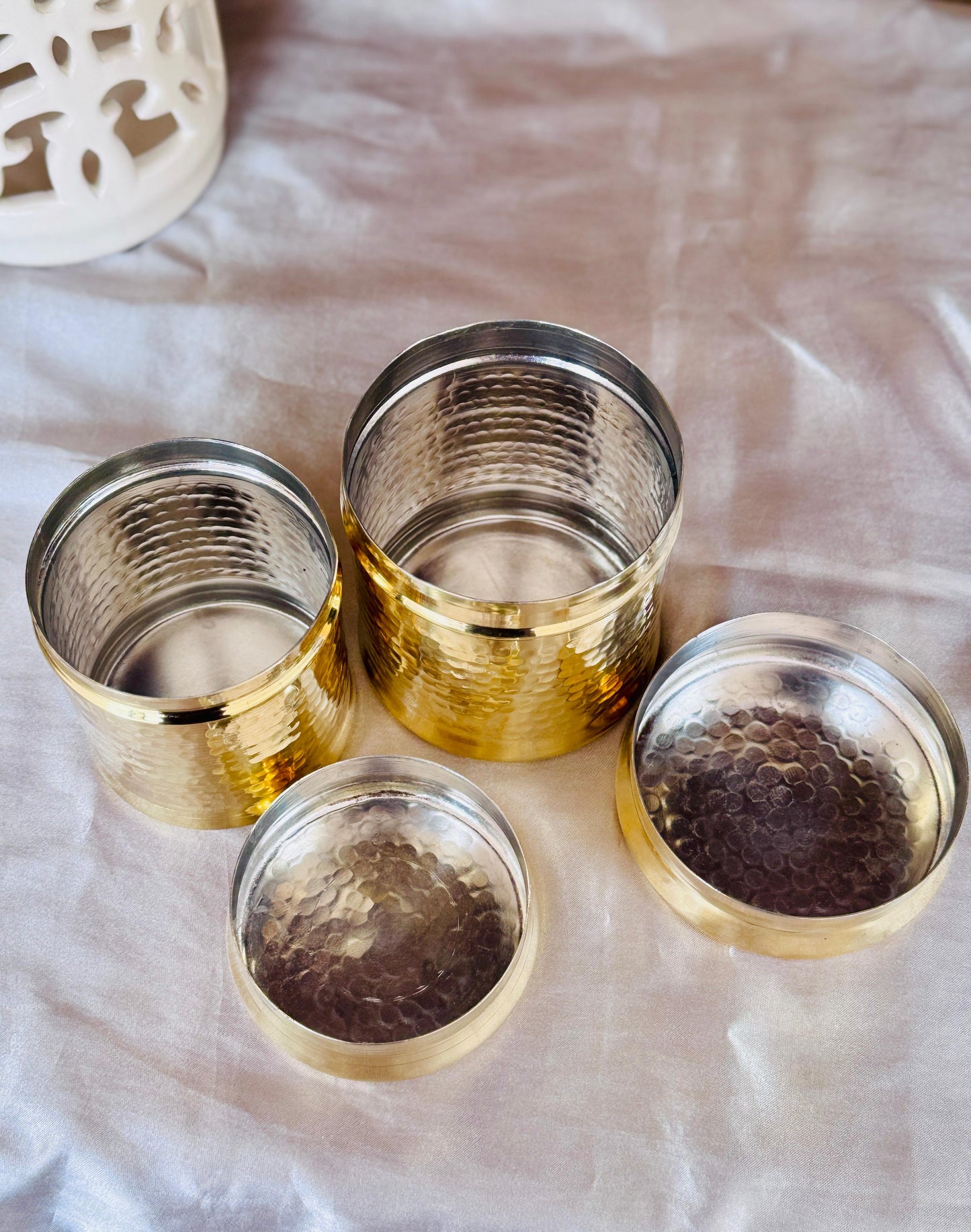 Premium Brass Storage Jar (Set of 2)