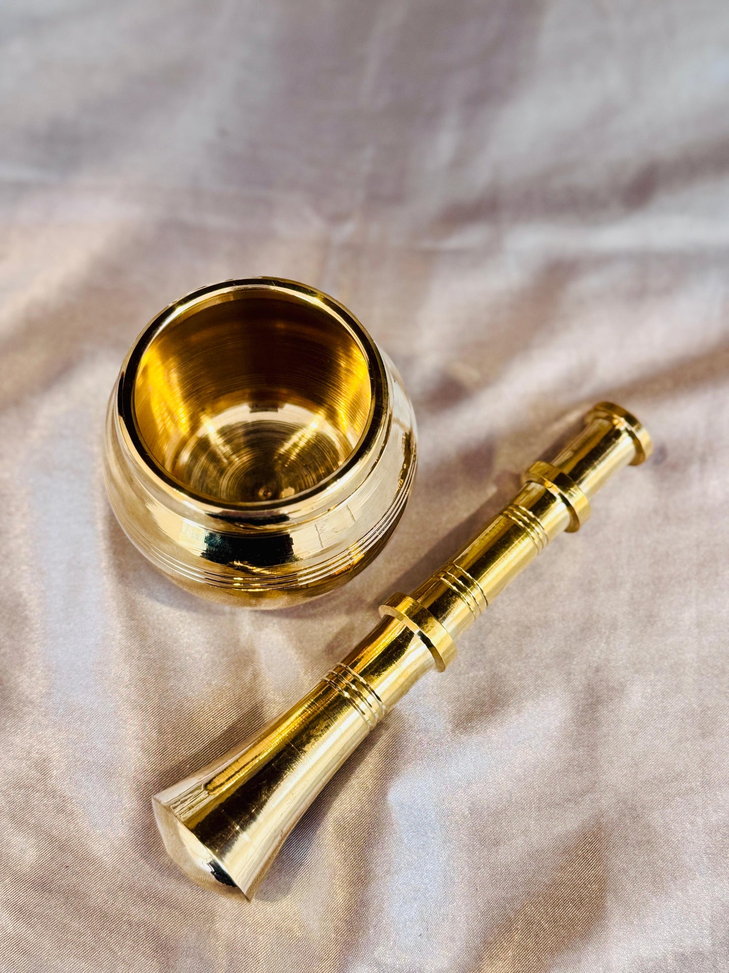 Premium Handcrafted Brass Mortar & Pestle (Kutni)