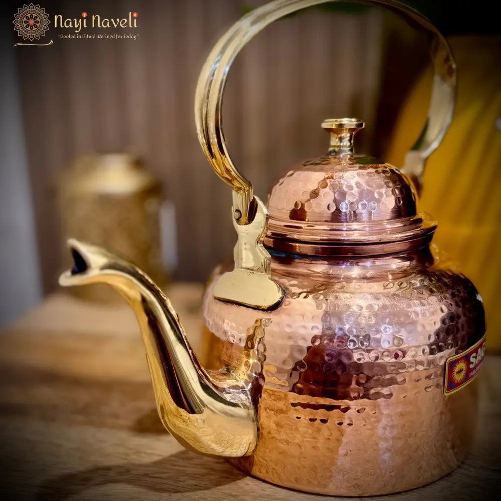 Brass and Copper Tea Kettle