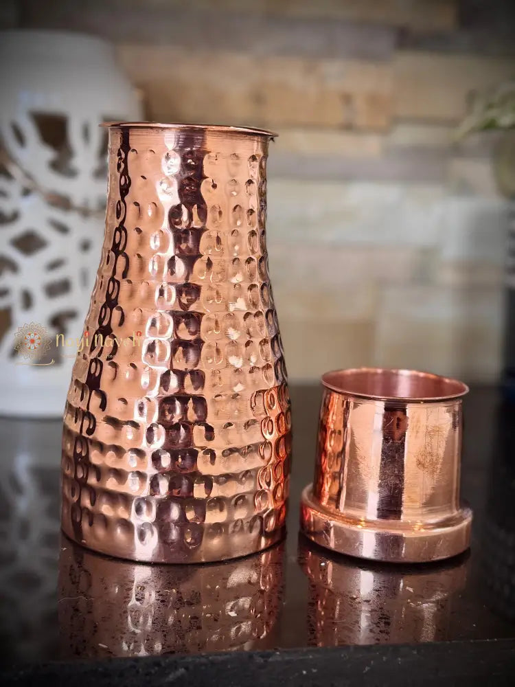 Copper Water Pot with Glass Lid