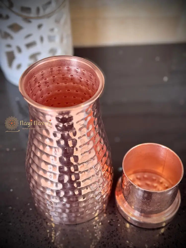 Copper Water Pot with Glass Lid