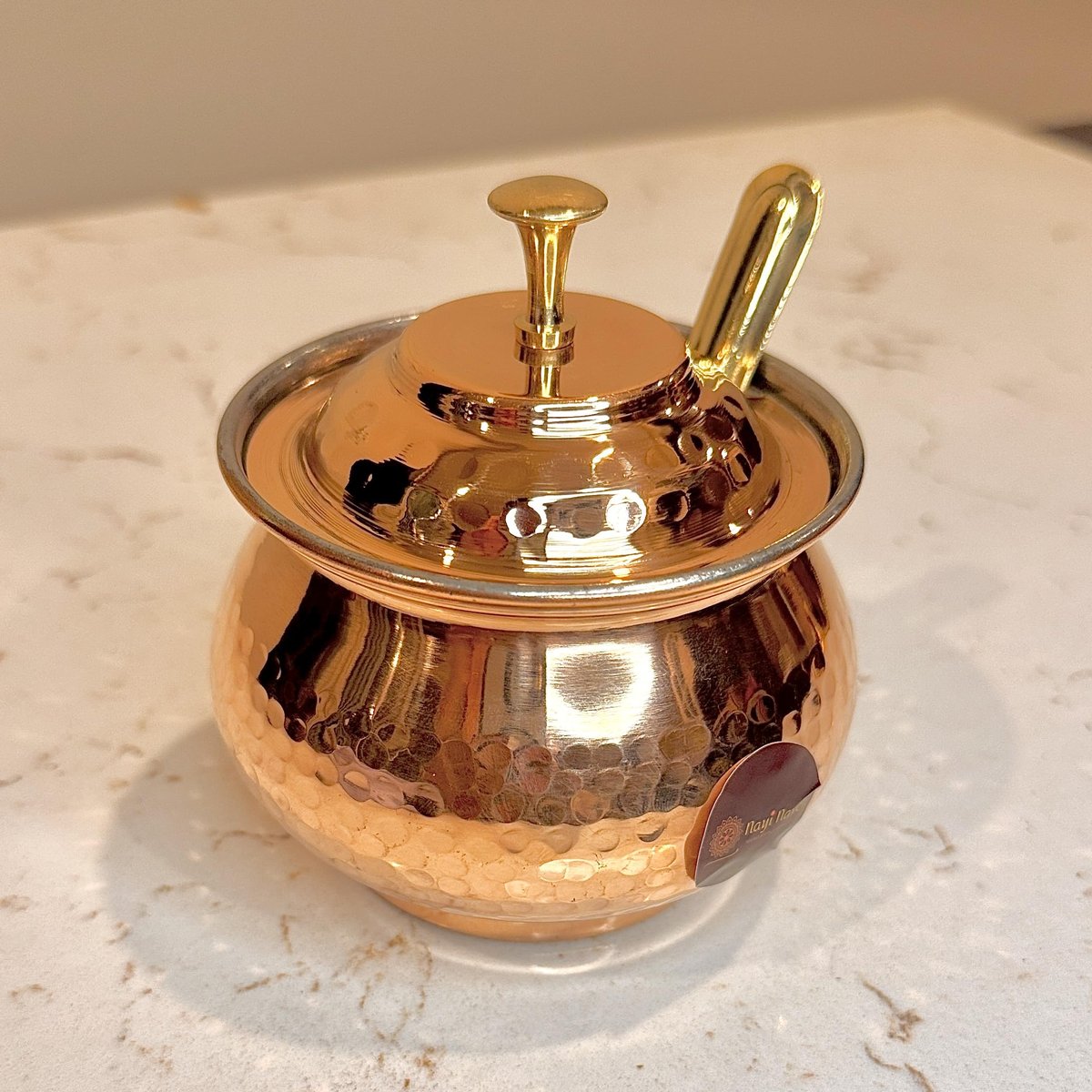 Brass & Copper Ghee Pot (Dual Tone)