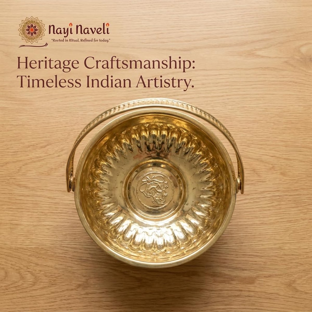 Brass Flower Basket with Handle, photo 4