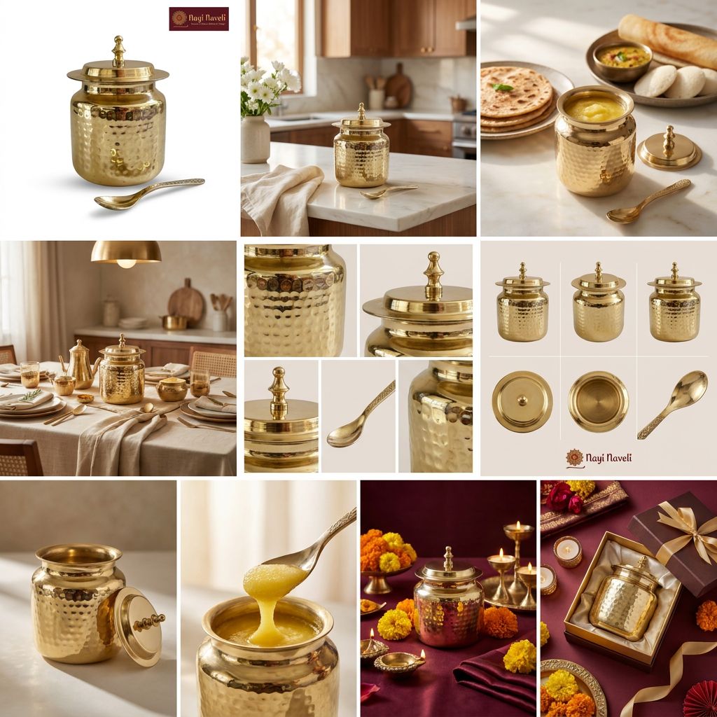 Brass Ghee Pot (Design 6)