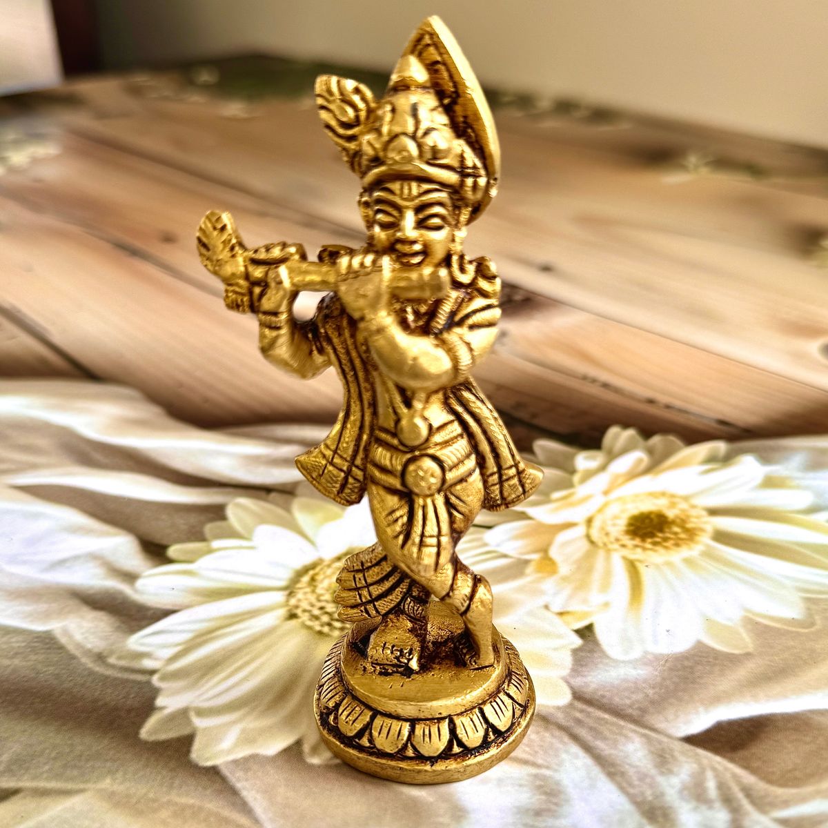 Brass Krishna Murti 11cm — photo 4