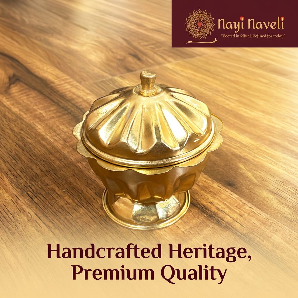 Brass Kumkum Container — Design 1