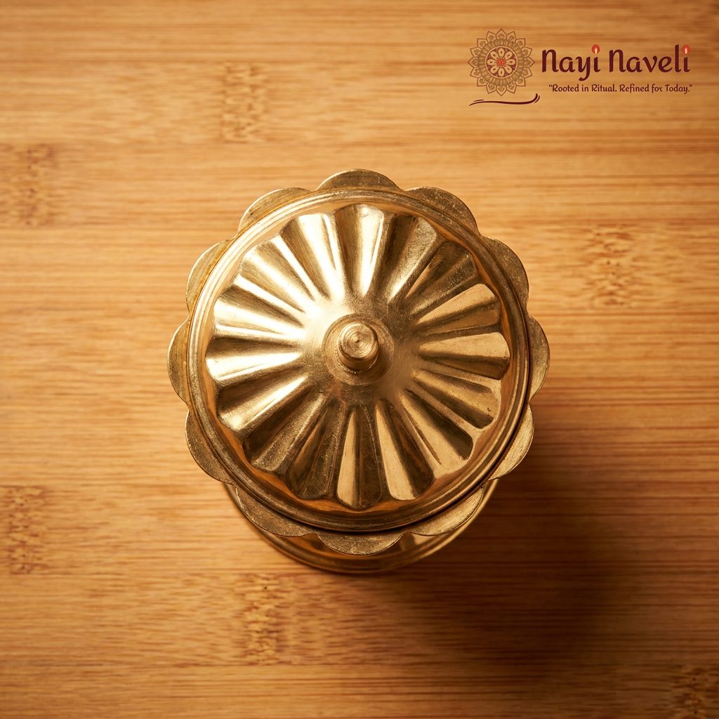Brass Kumkum Container — Design 1 — photo 2