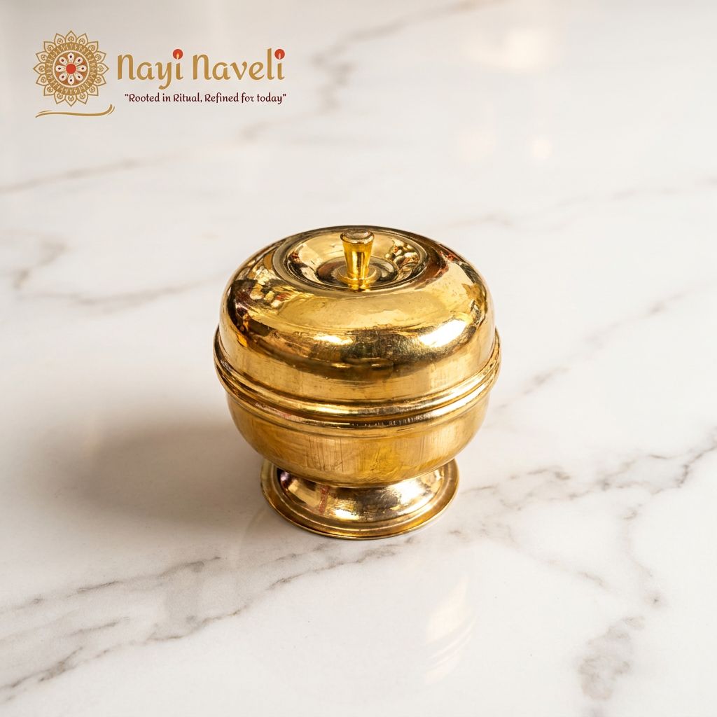 Brass Kumkum Container — Design 2