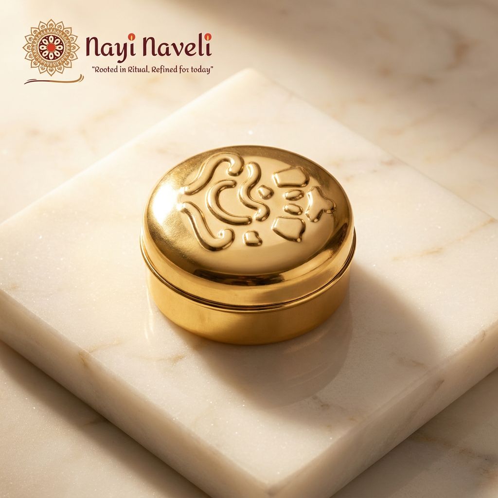 Brass Kumkum Container — Design 4
