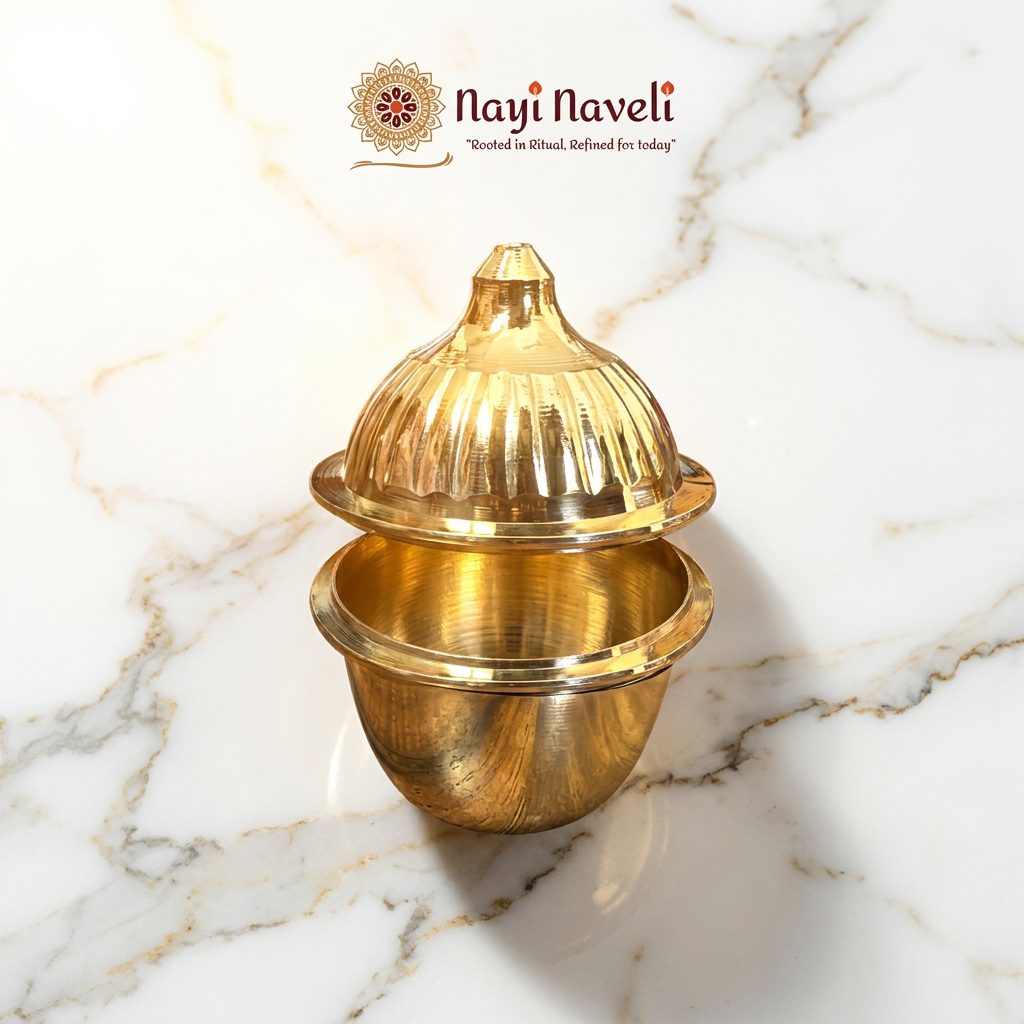 Brass Kumkum Container — Design 6 — photo 2