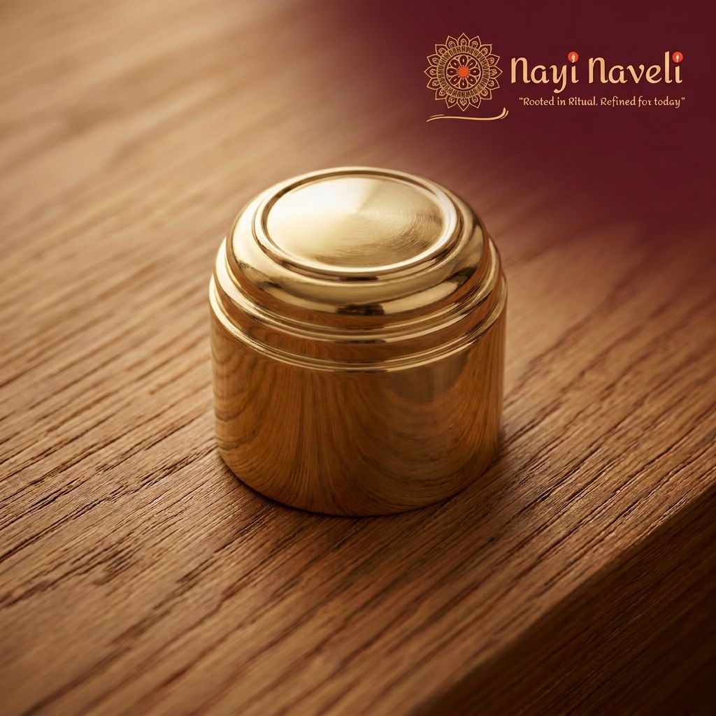 Brass Kumkum Container — Design 7