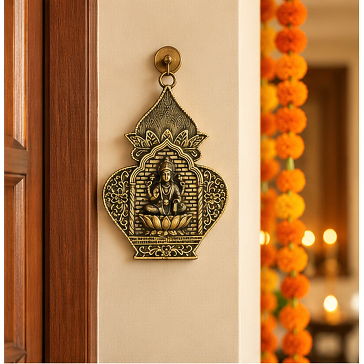 Brass Lakshmi Wall Hanging, photo 3