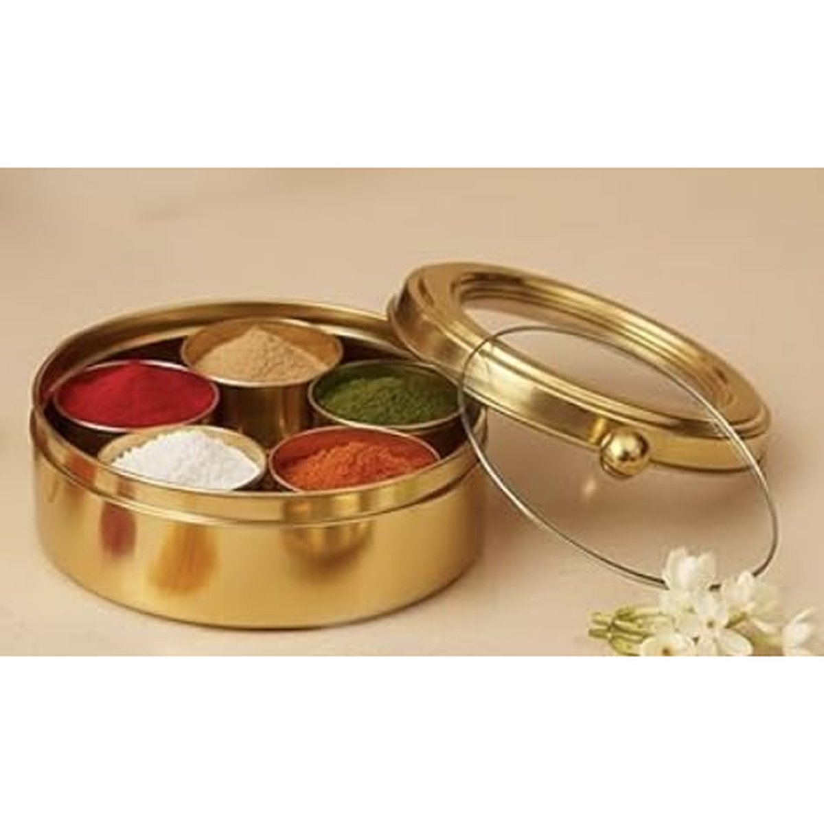 Brass Mini Masala Box (4 Inch), photo 4