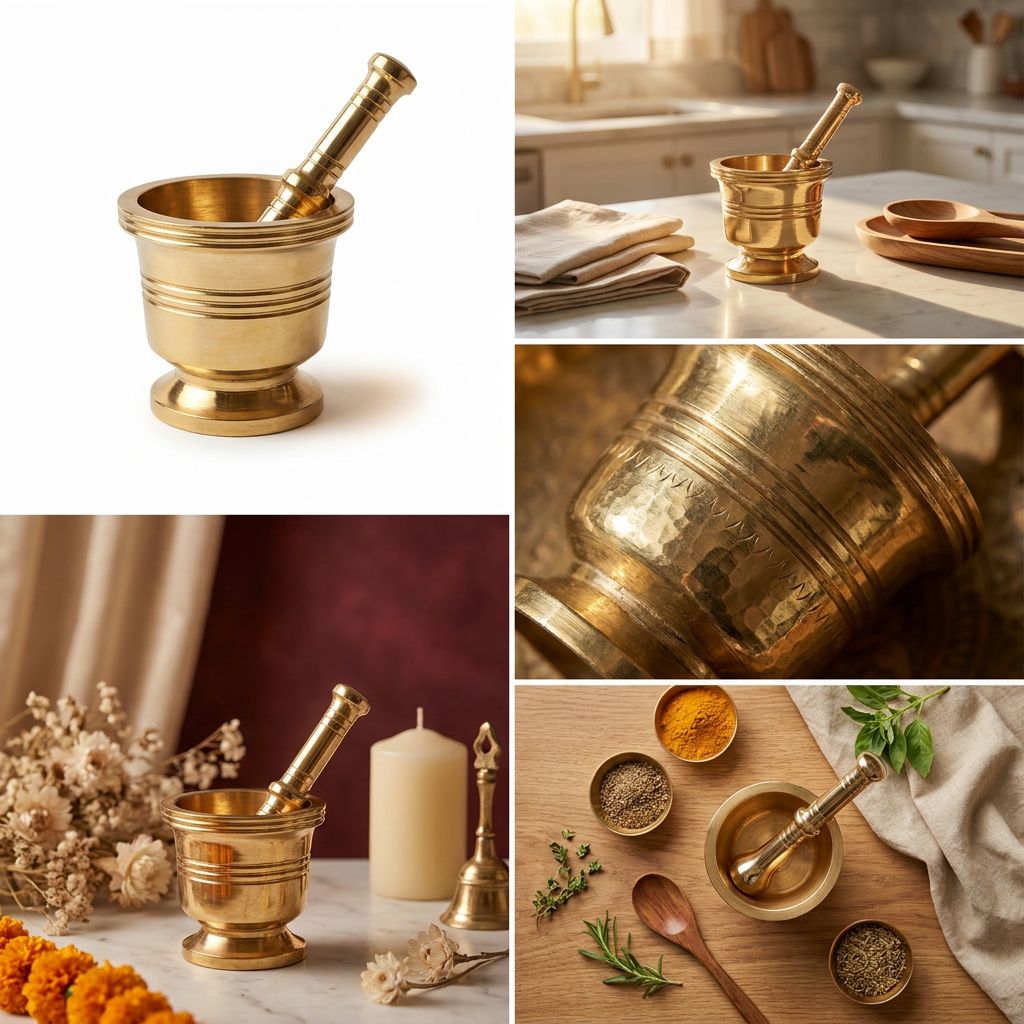 Brass Mortar and Pestle (Design 5)