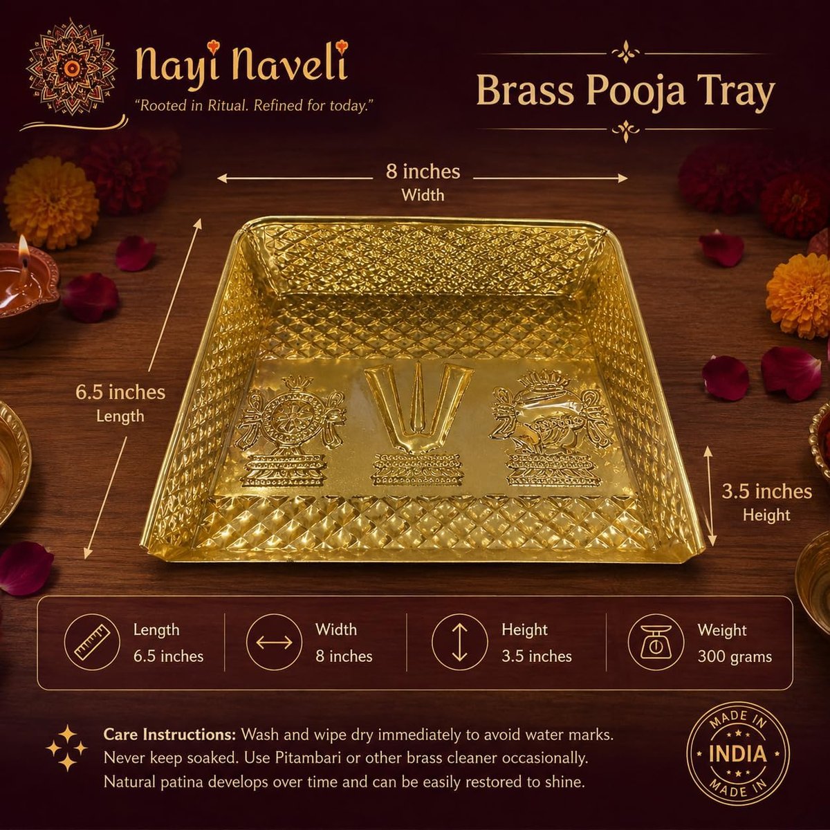 Brass Muram Soop Pooja Tray, photo 2