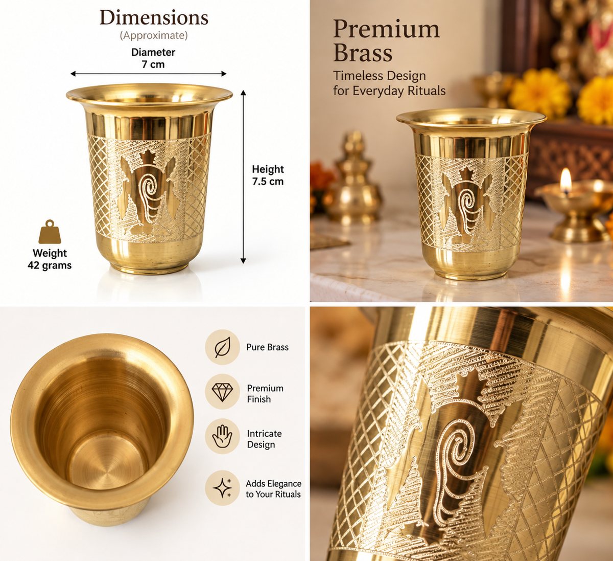 Brass Padam Pyala Glass — photo 5