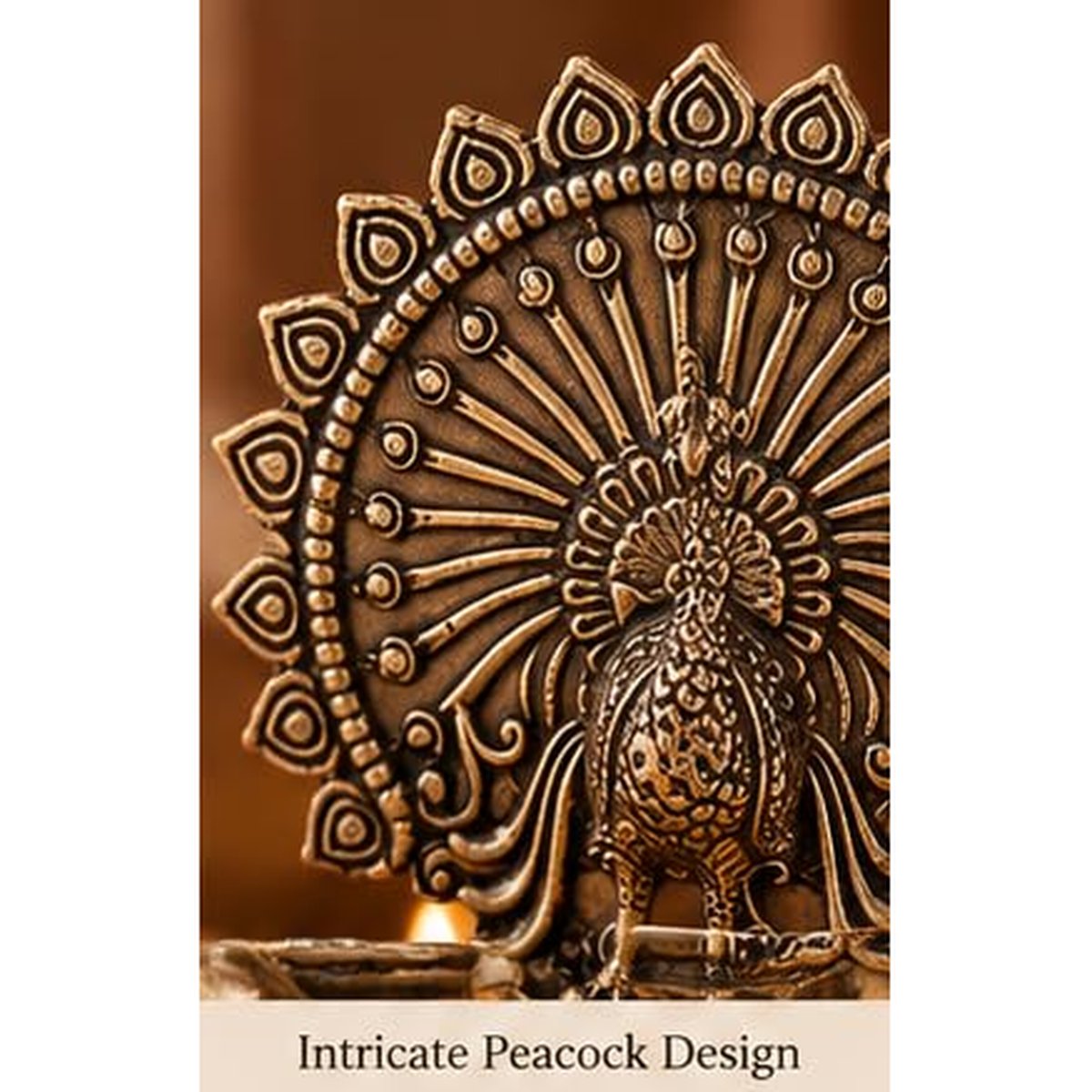 Brass Peacock Diya (Set of 2), photo 5
