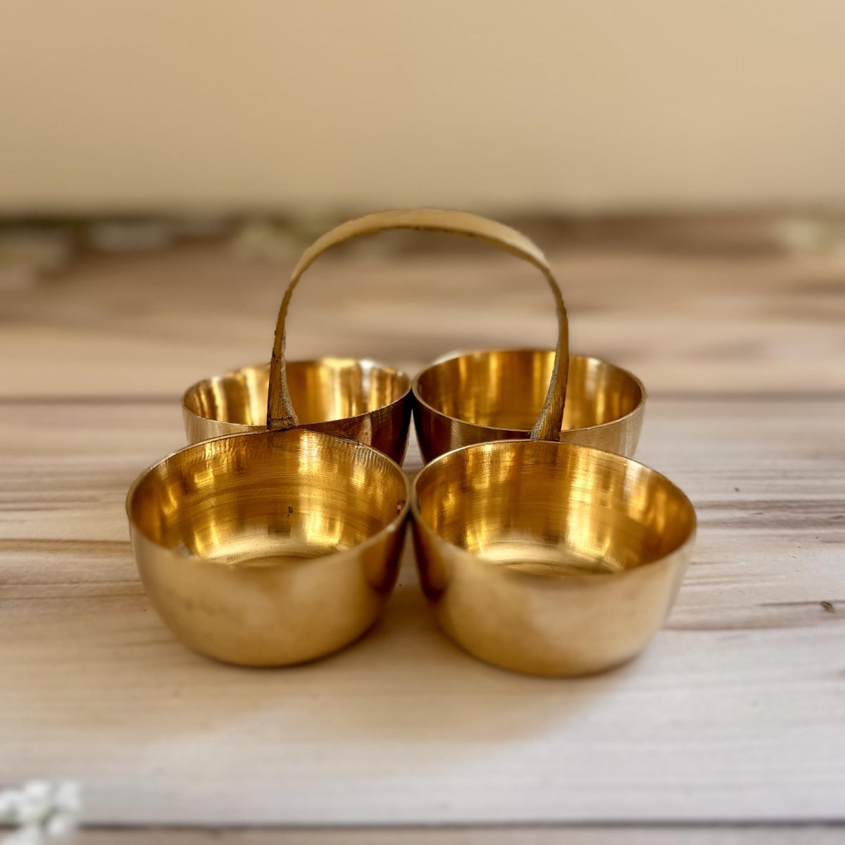 Brass Pooja Bowl Set with Handle, photo 4