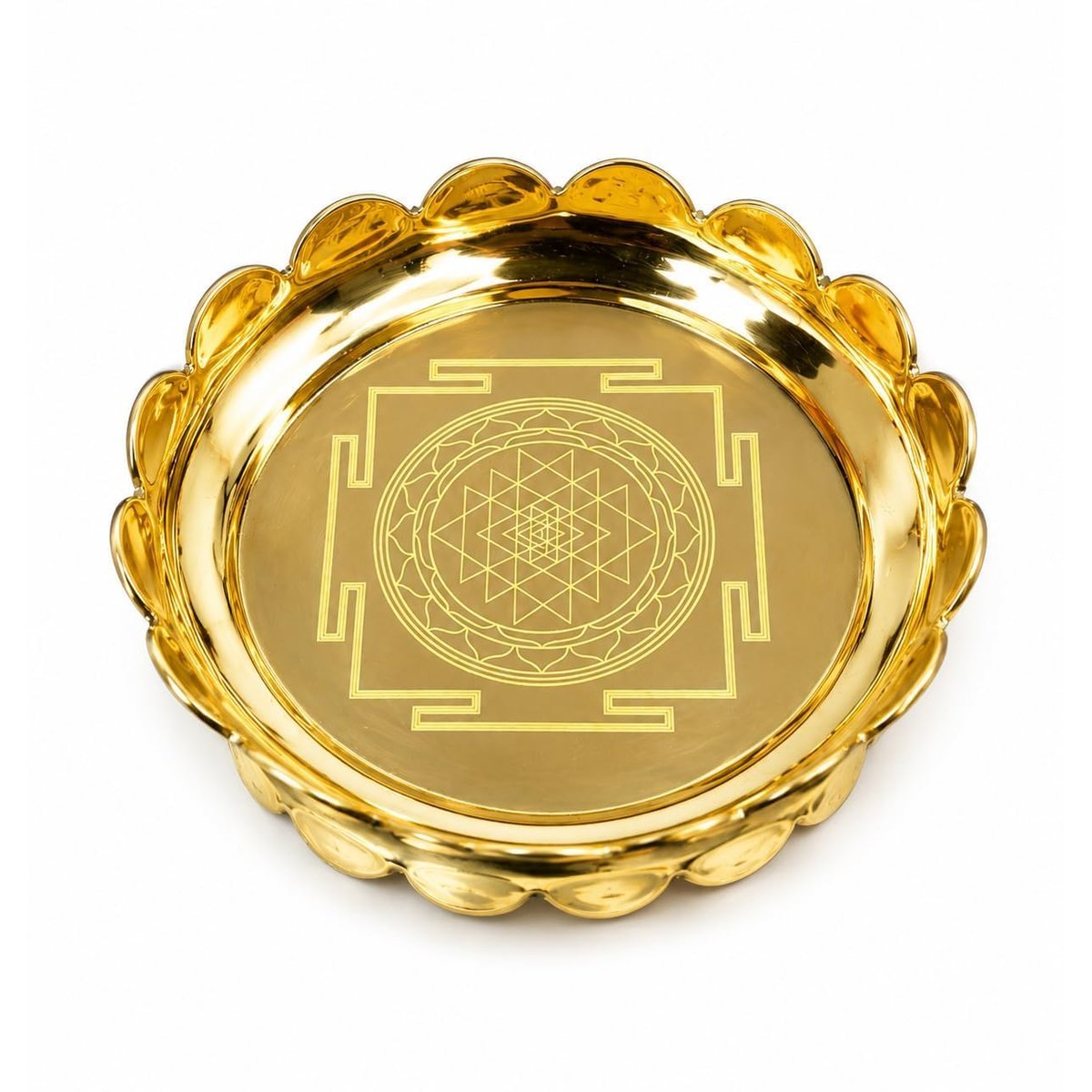 Brass Shree Yantra Lotus Stand