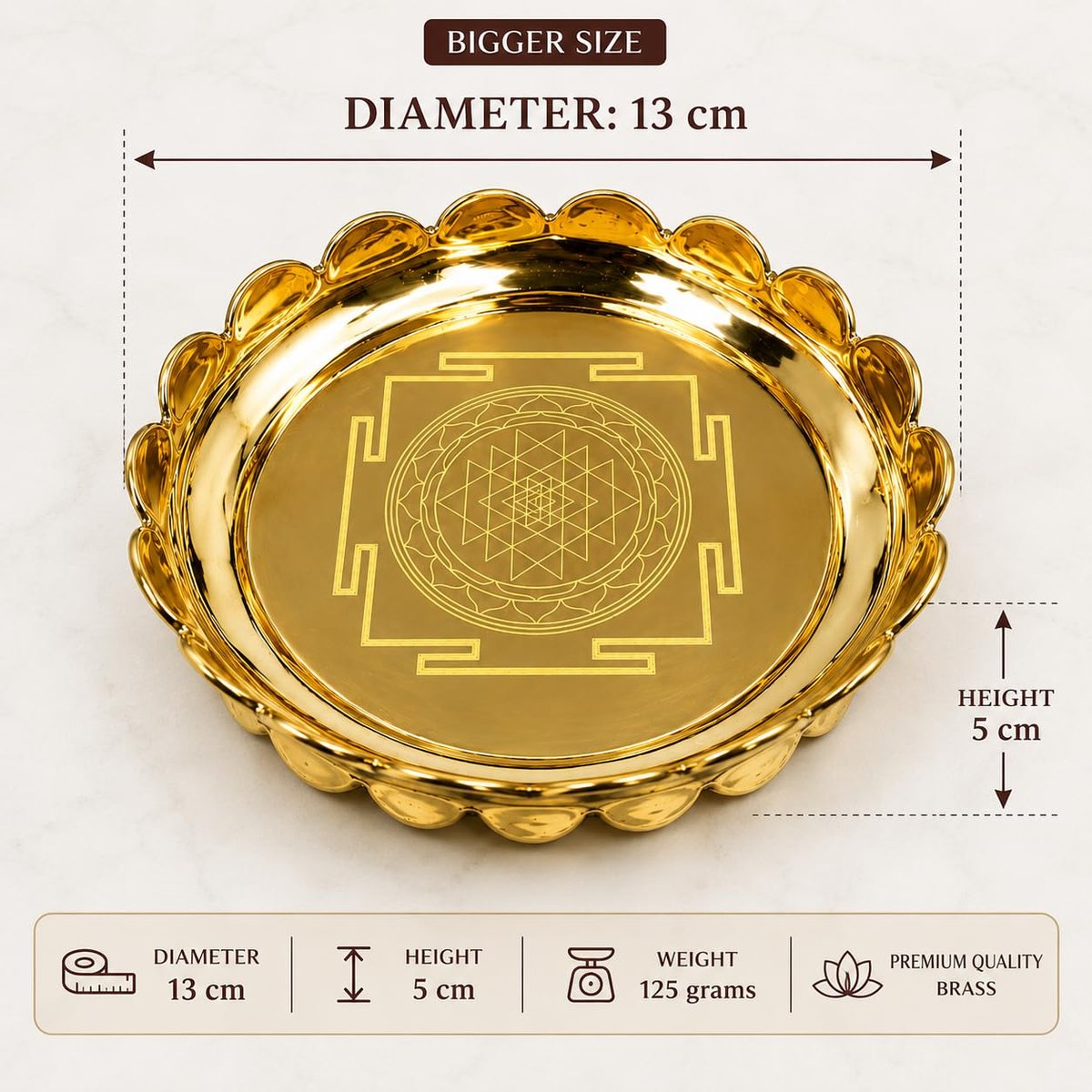 Brass Shree Yantra Lotus Stand, photo 3
