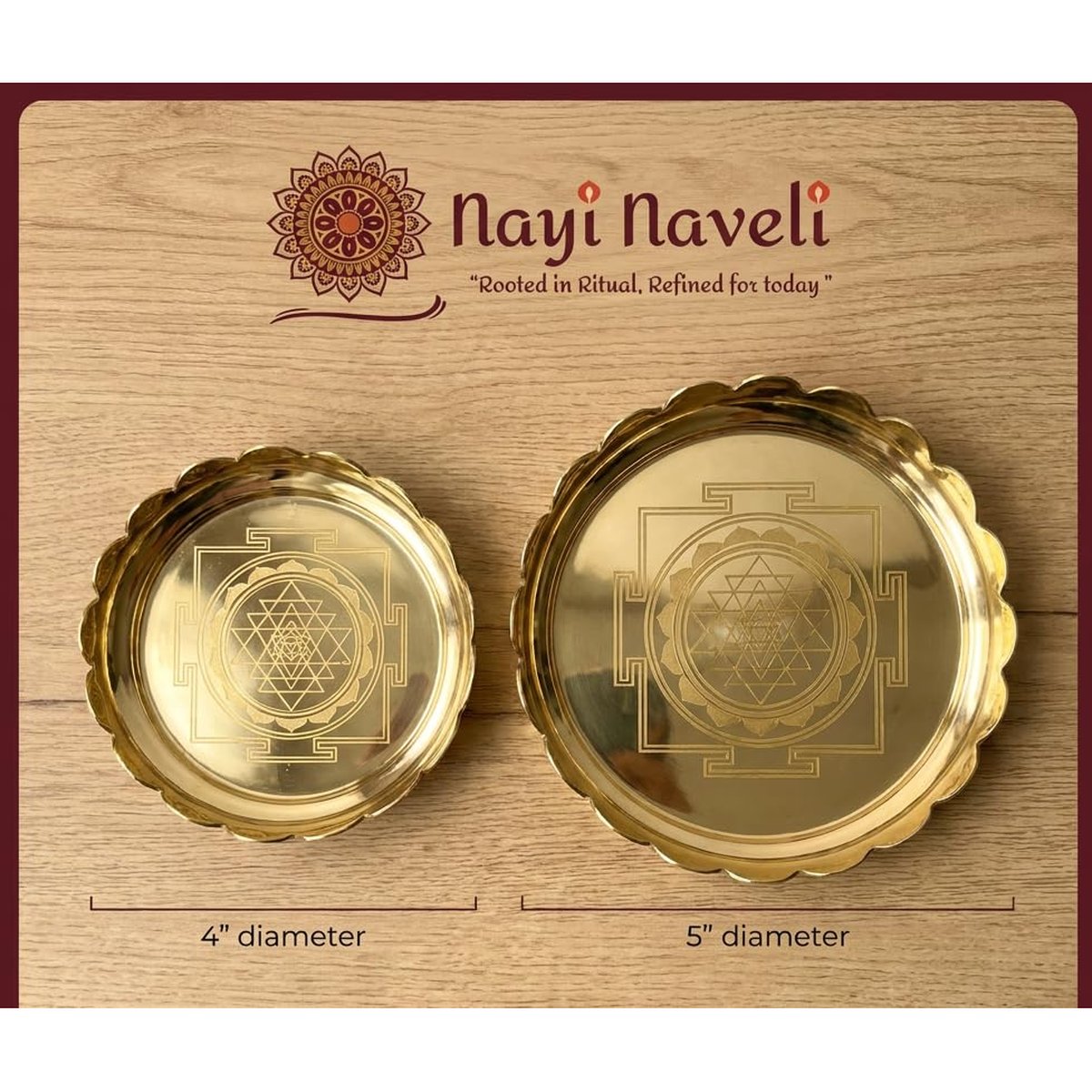 Brass Shree Yantra Lotus Stand, photo 5