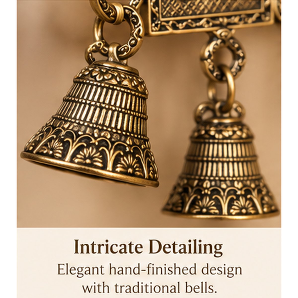 Brass Shubh Labh Wall Hanging with Bells (Set of 2), photo 4