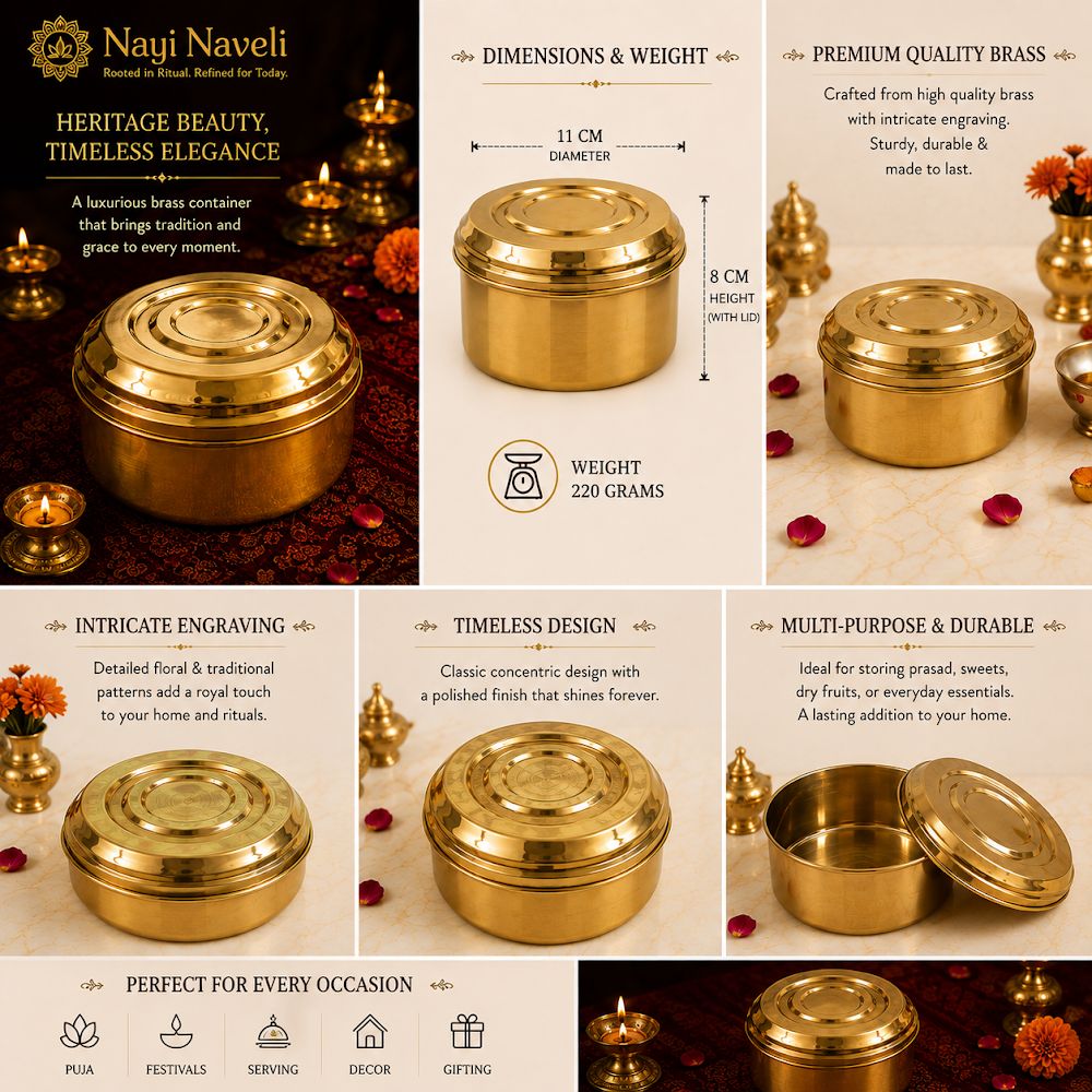 Brass Storage Container with Lid