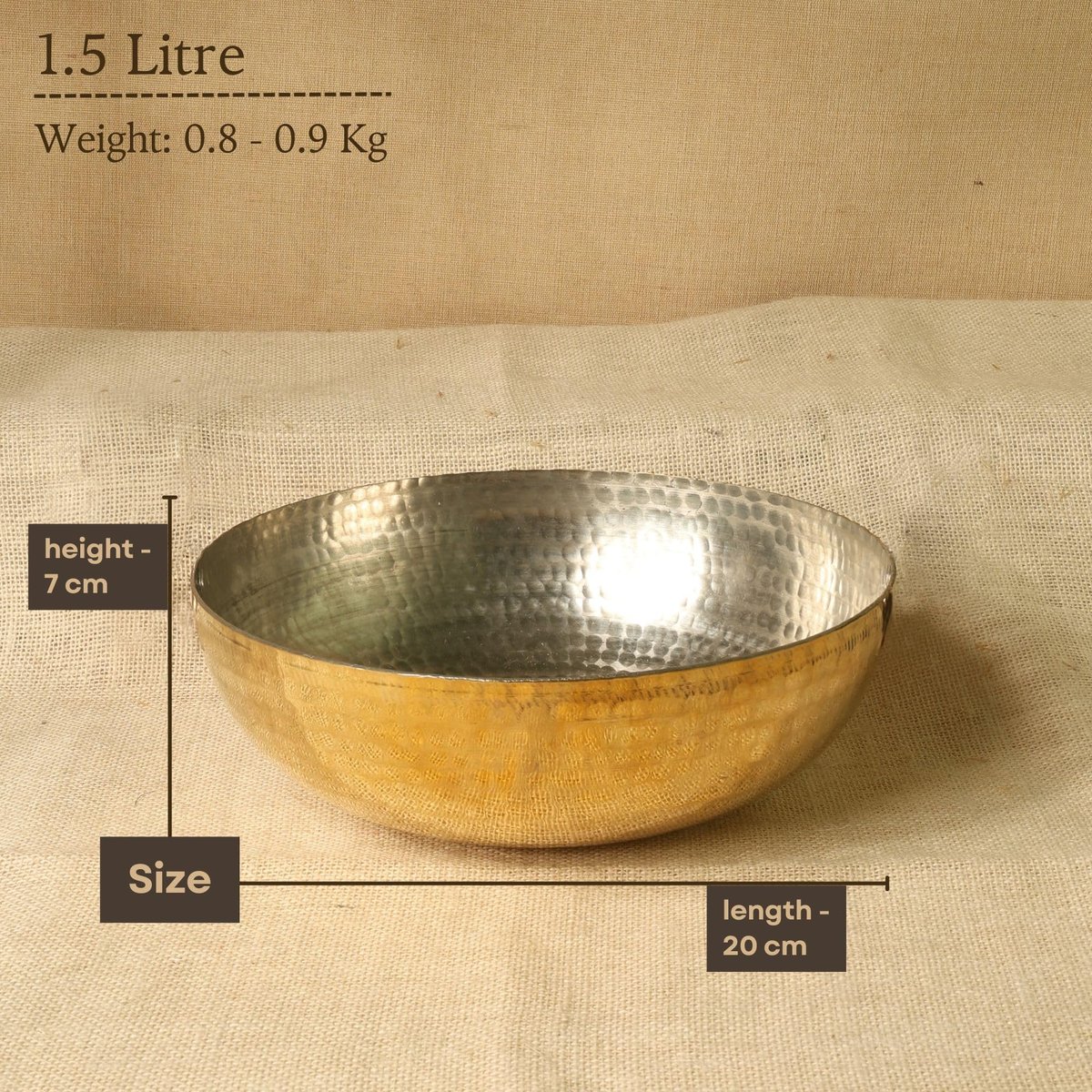 Brass Tasla Kadai with Kalai, photo 2