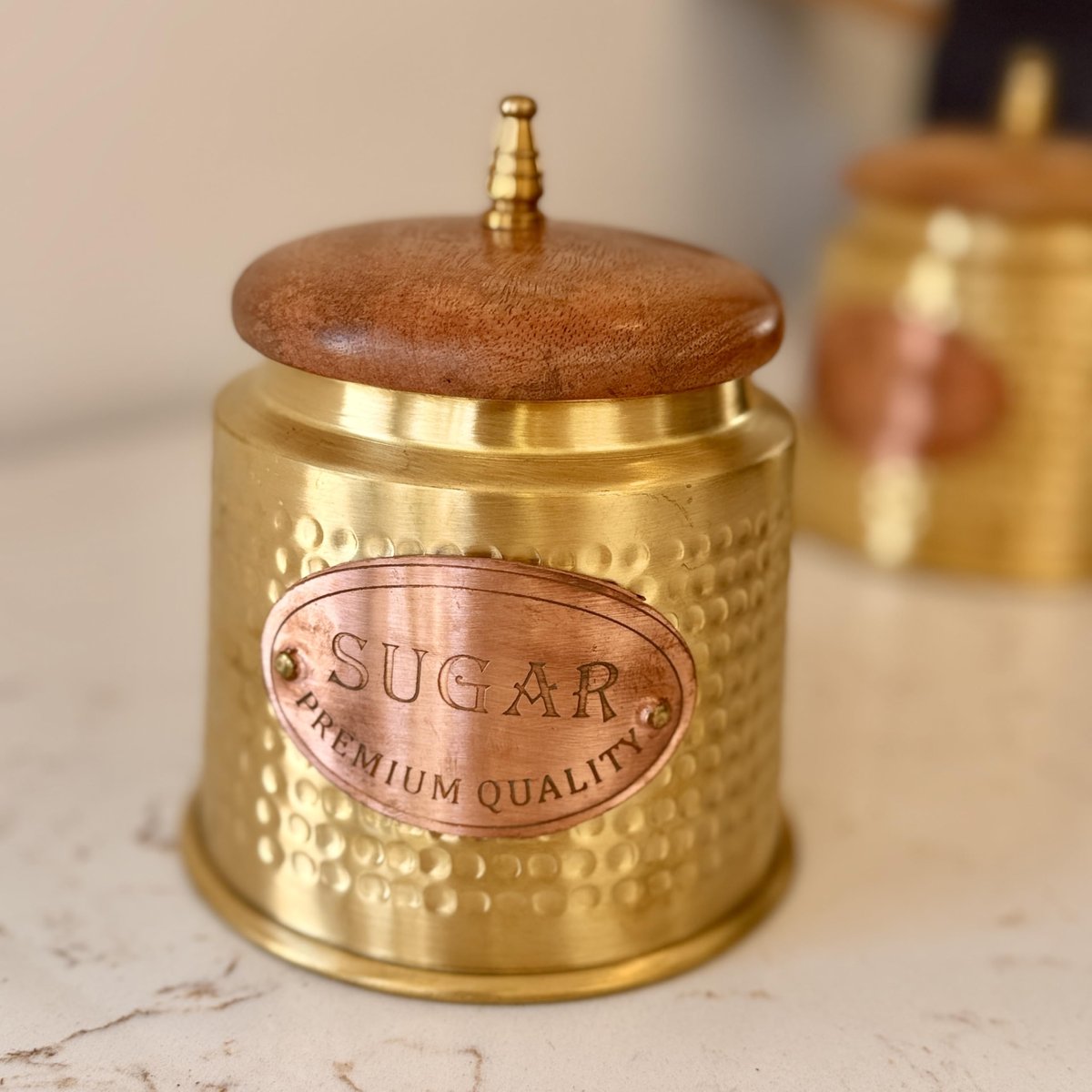 Brass Tea, Sugar & Coffee Canister