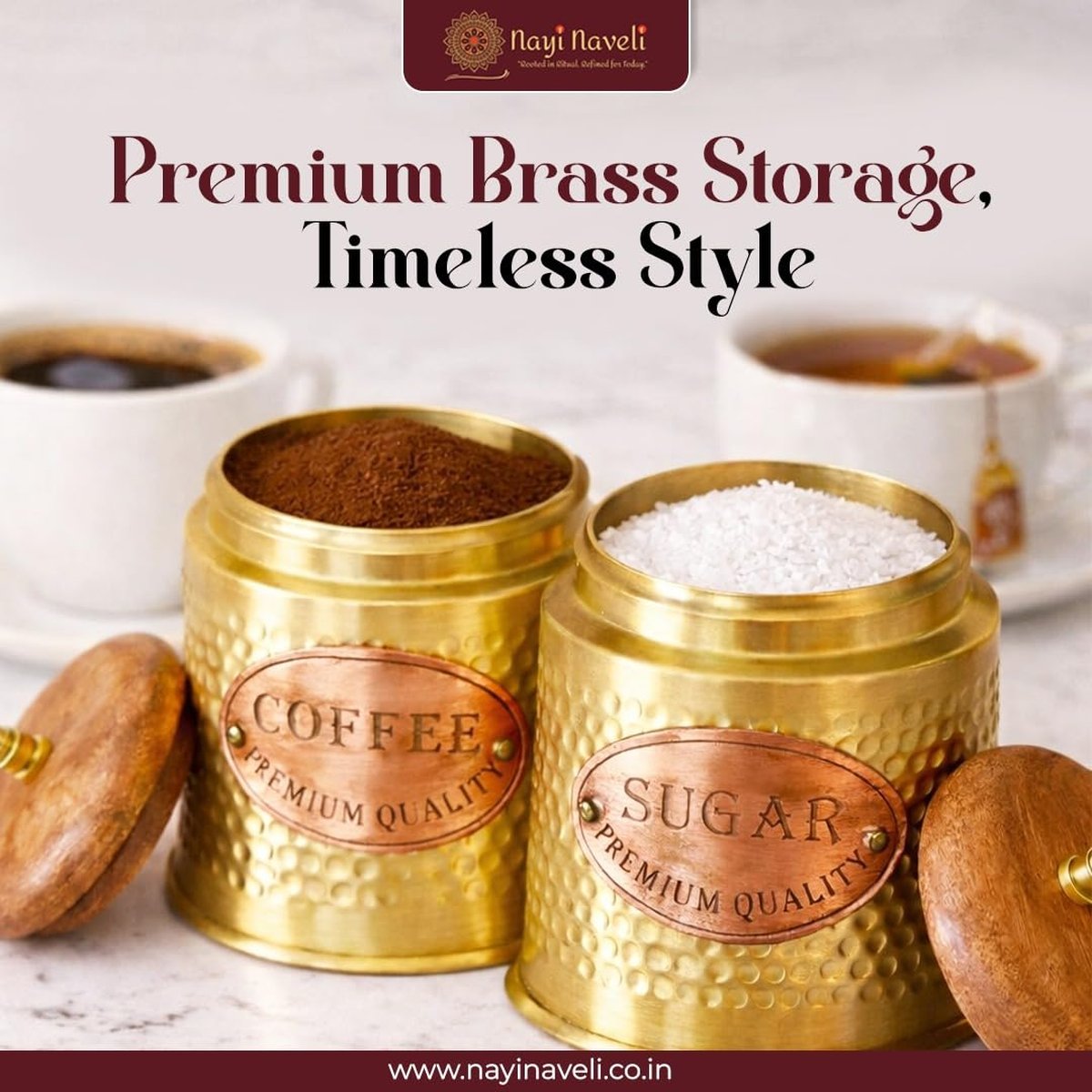 Brass Tea, Sugar & Coffee Canister, photo 5