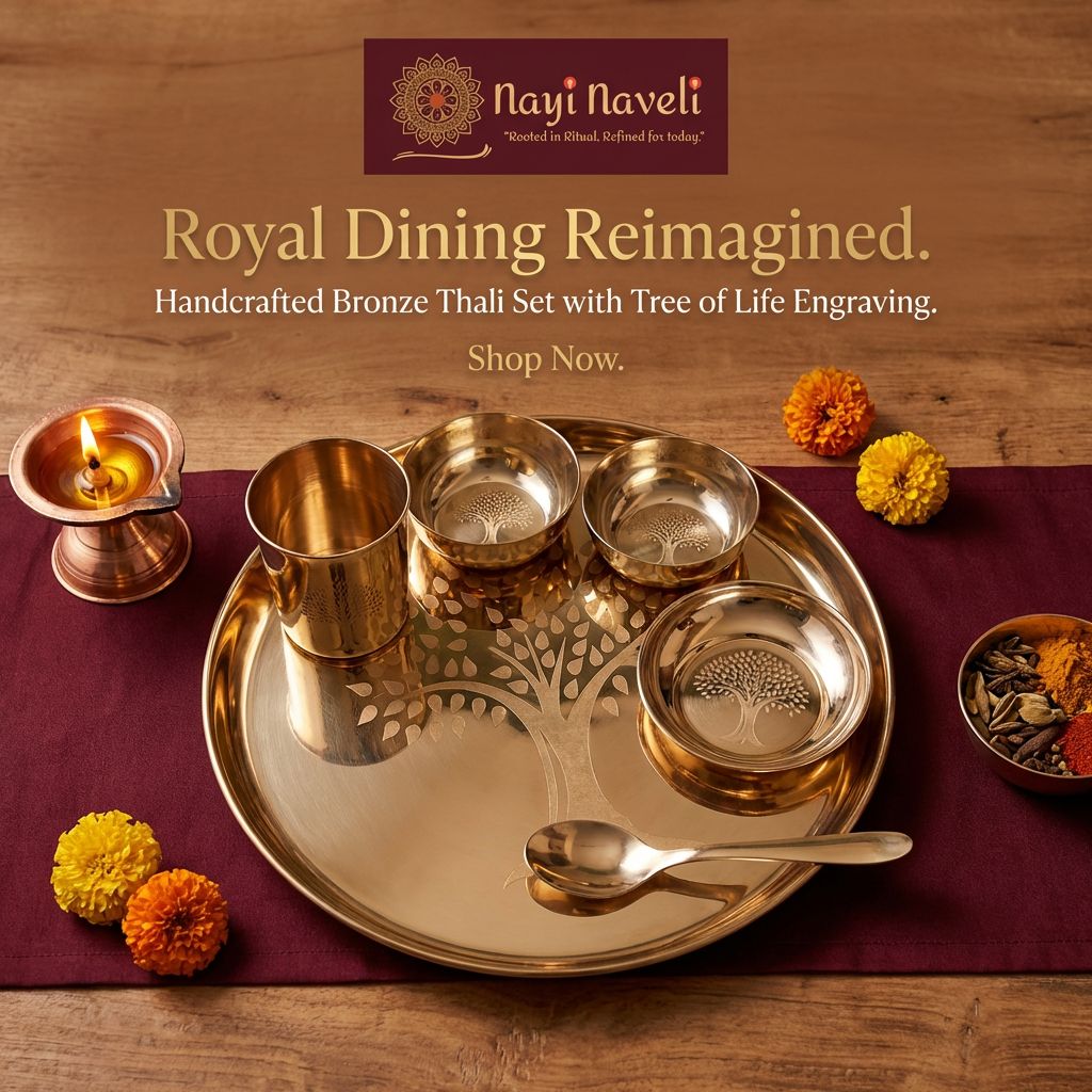 Bronze Thali Set Tree of Life — photo 4