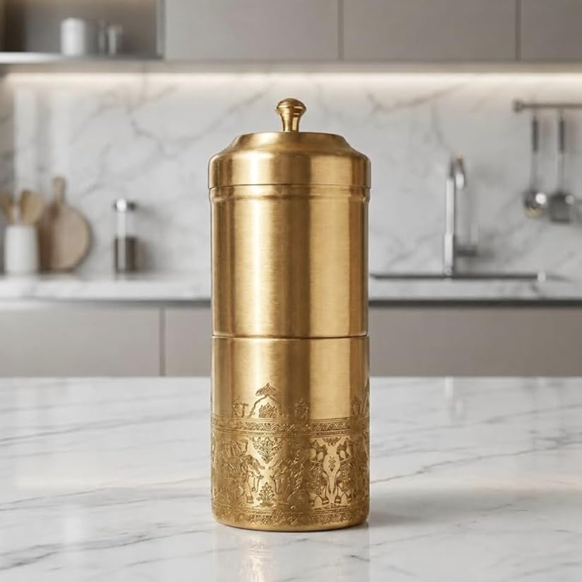 Elephant Design Brass Coffee Filter