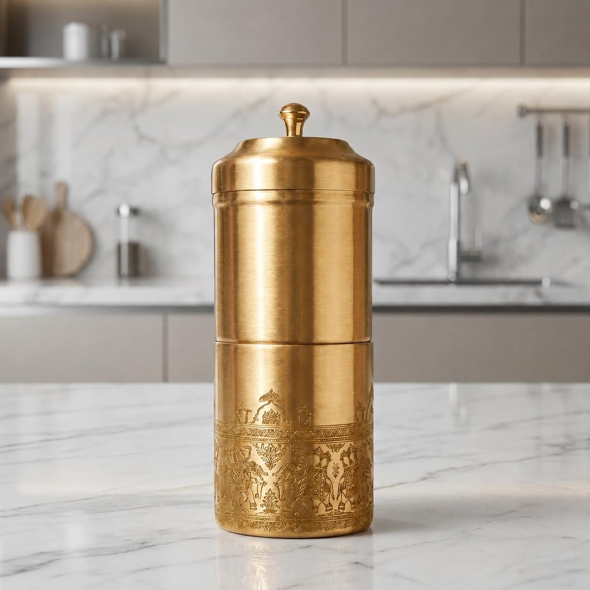 Elephant Design Brass Coffee Filter, photo 6