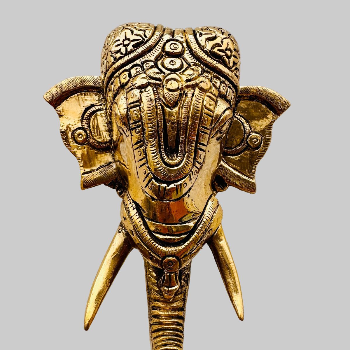 Elephant Face Door Knocker with Brass Bell — photo 3
