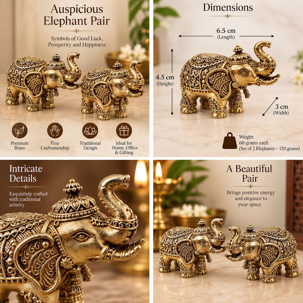 Fine Brass Elephant (Set of 2)