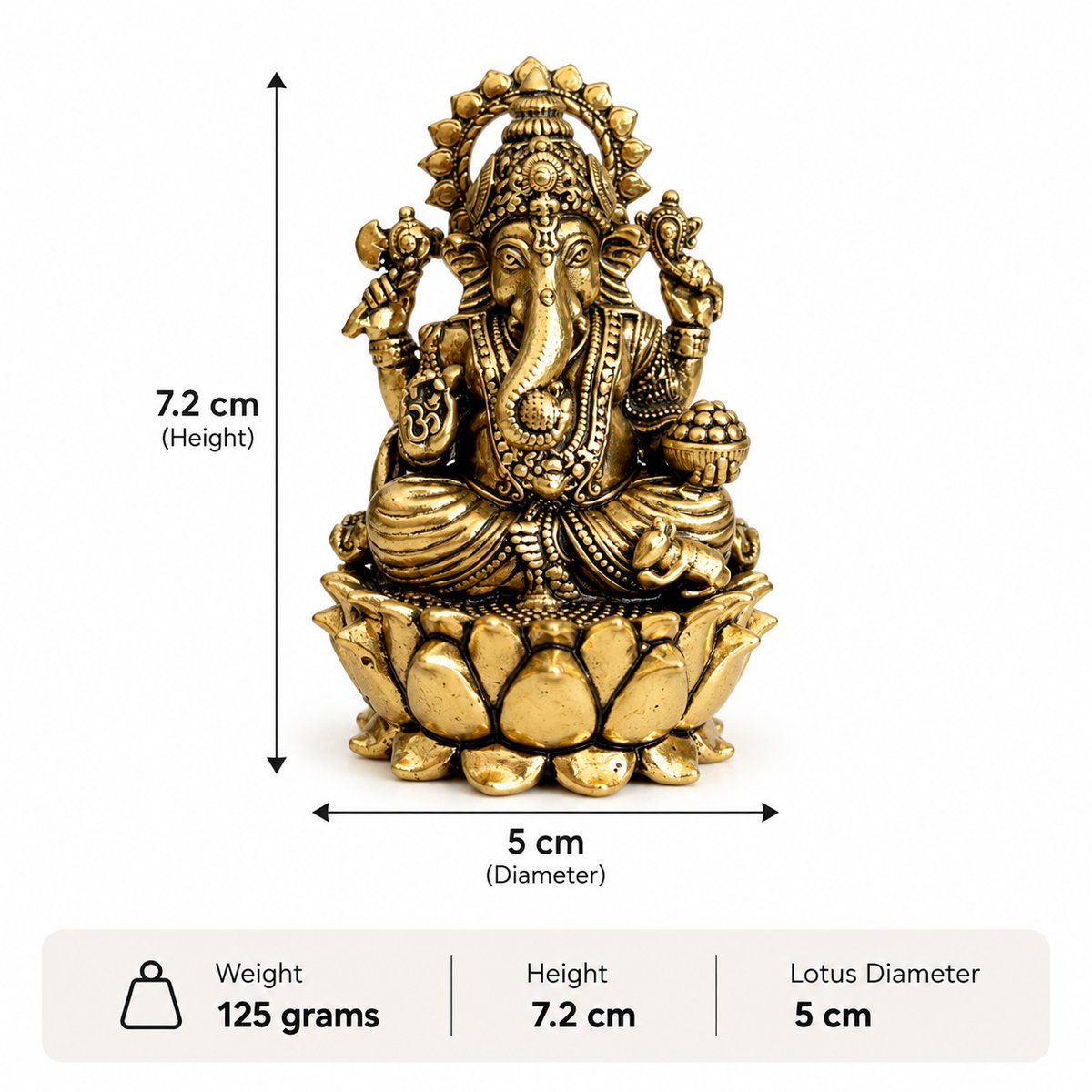 Fine Brass Lakshmi & Ganesha Idol on Lotus, photo 4