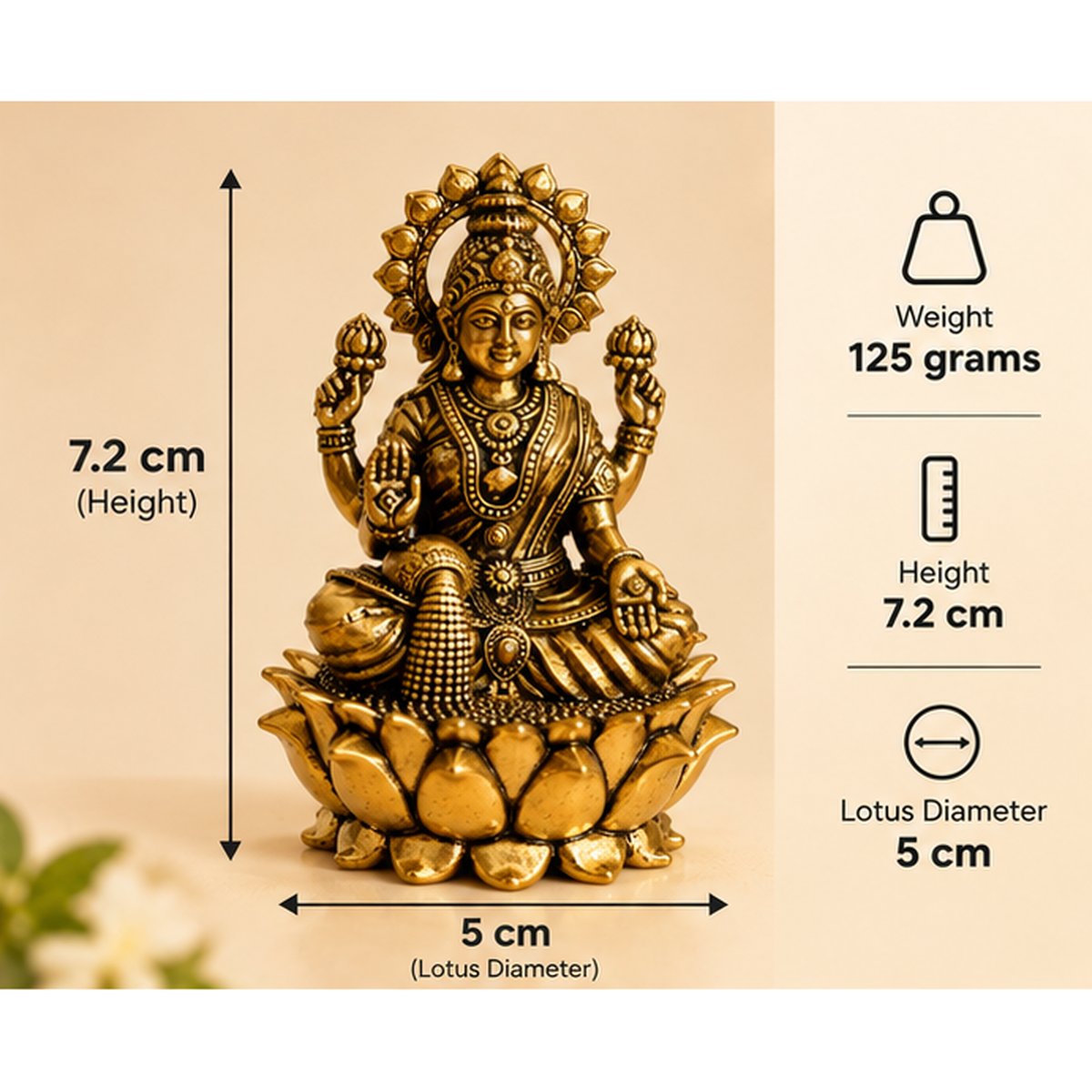 Fine Brass Lakshmi & Ganesha Idol on Lotus, photo 5